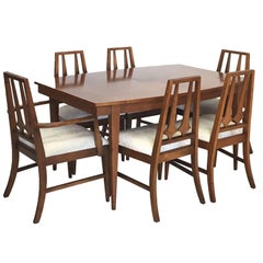 Mid-Century Modern Table and Six Chairs in the Brasilia Style