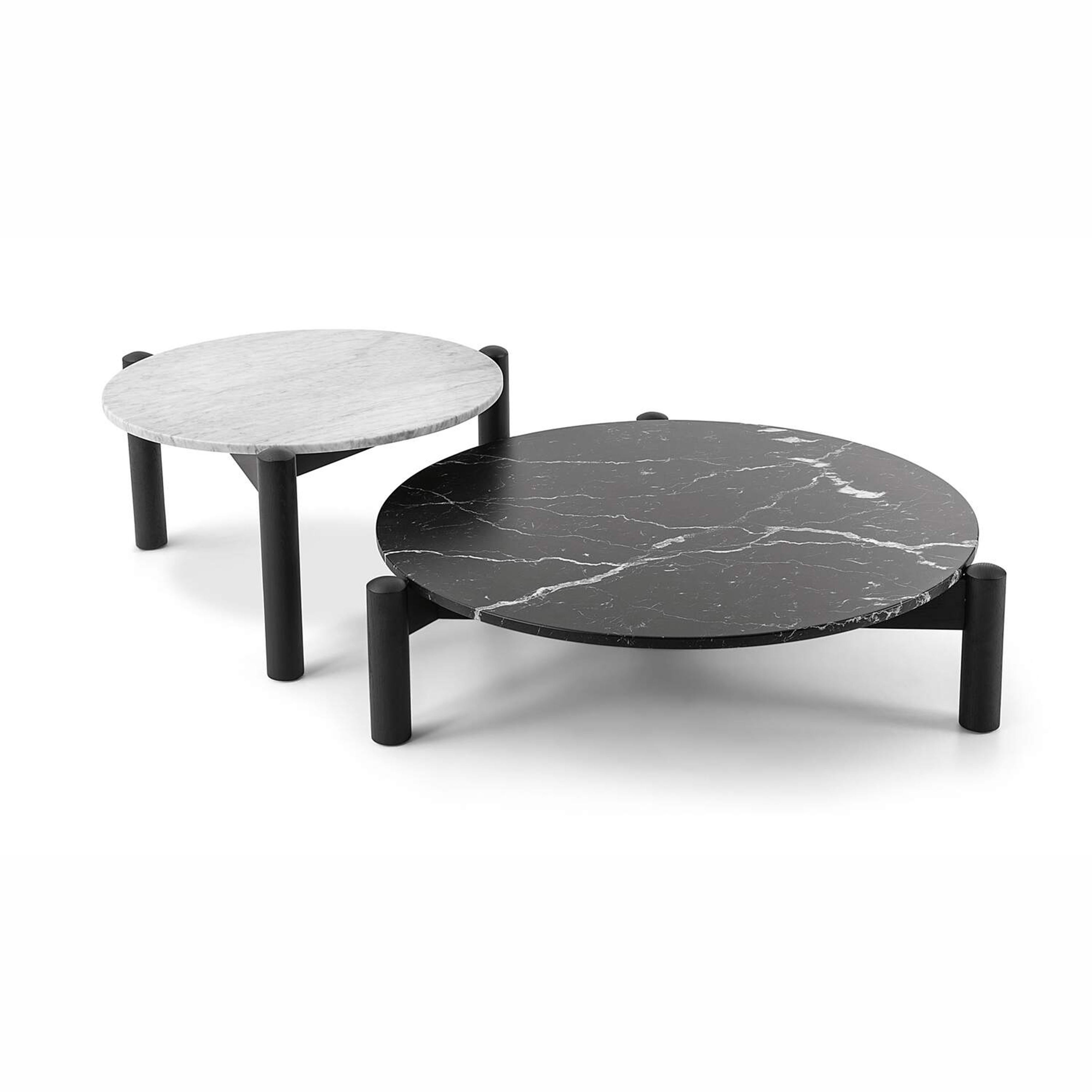 Contemporary Mid Century Modern Table Black Wood and Marble by Charlotte Perriand for Cassina For Sale
