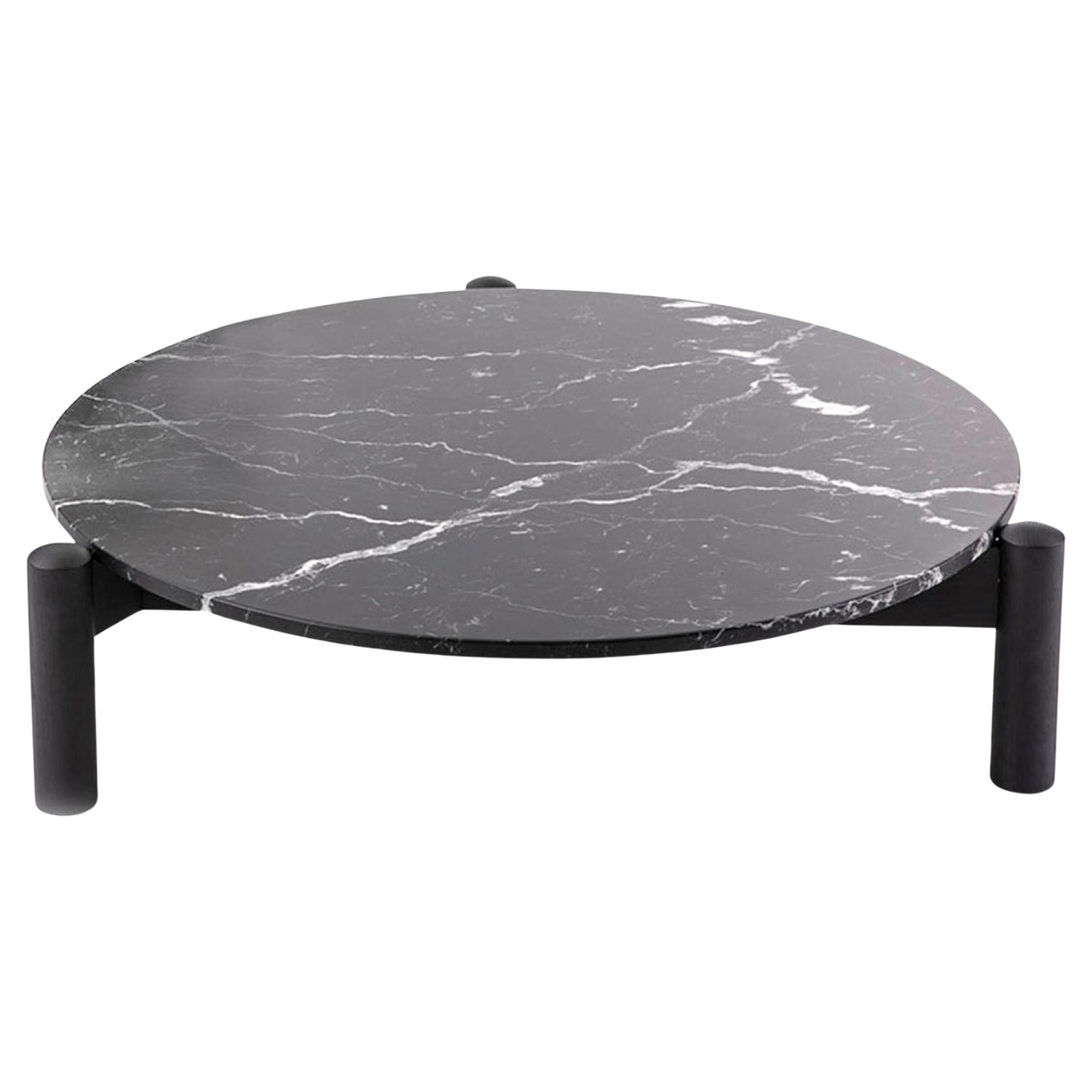 Mid Century Modern Table Black Wood and Marble by Charlotte Perriand for Cassina
