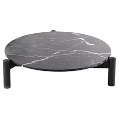 Mid Century Modern Table Black Wood and Marble by Charlotte Perriand for Cassina