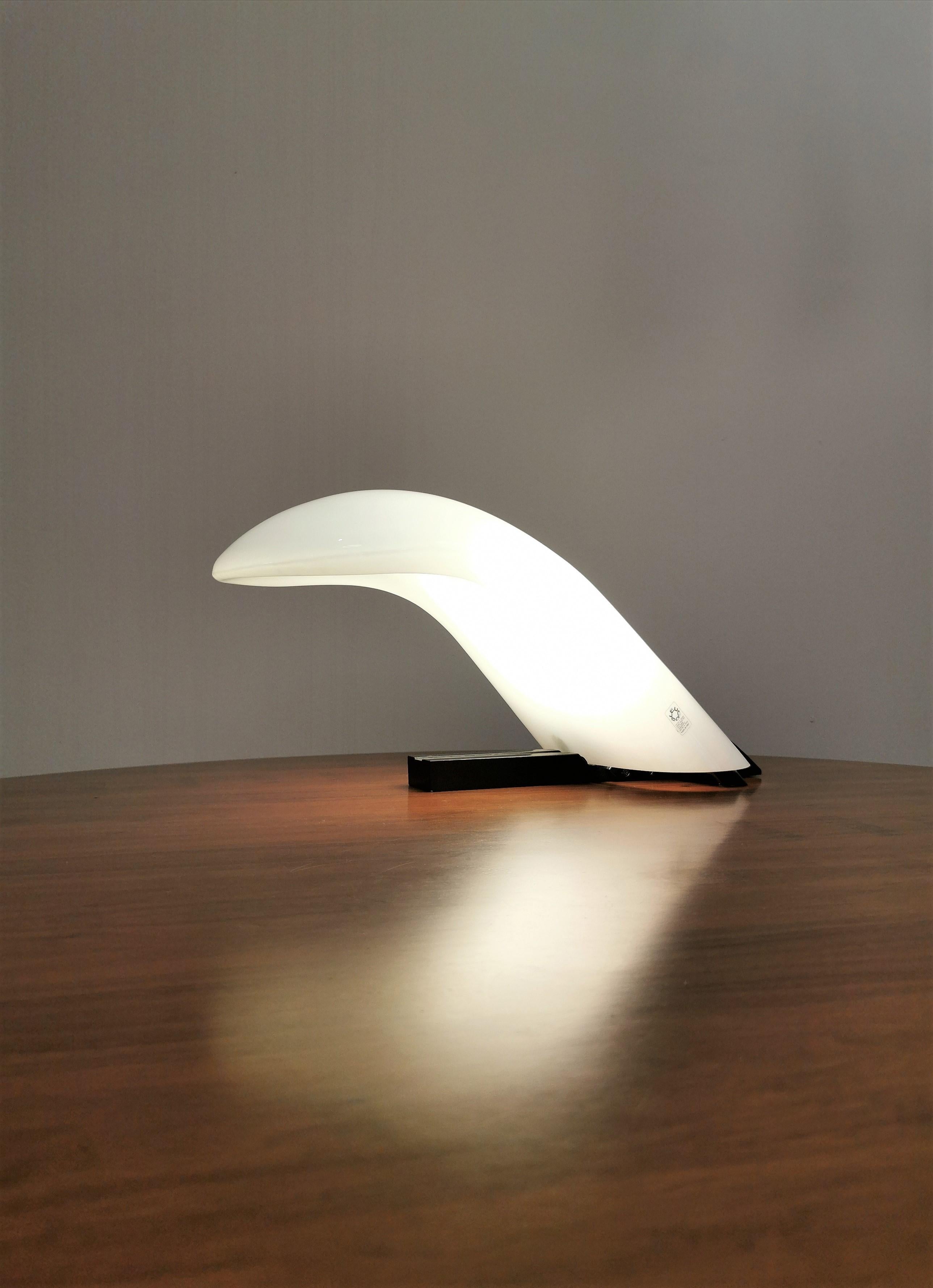 Lampada da tavolo Leucos in vetro di Murano Midcentury Modern Design italiano anni '80 5