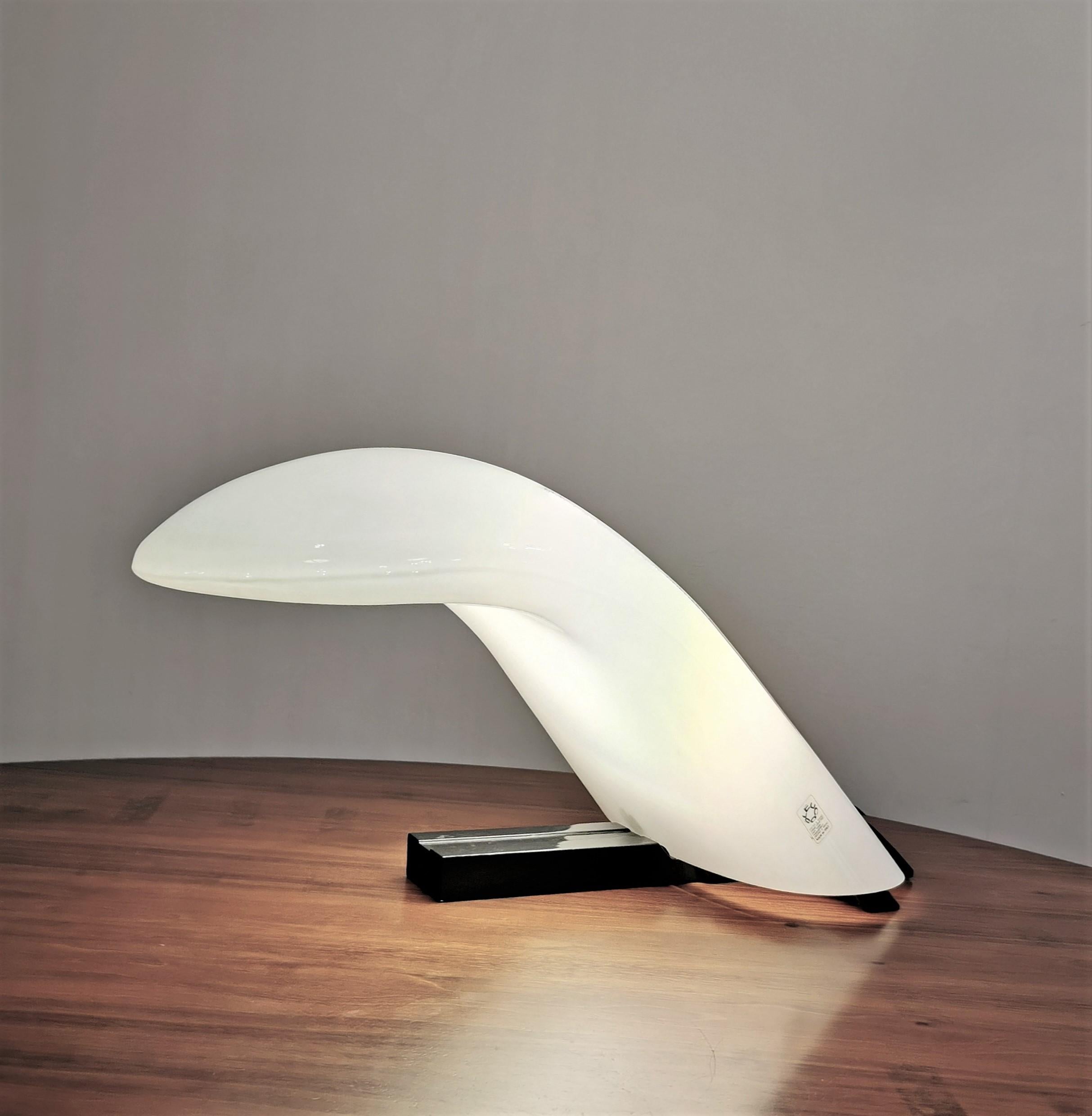 Late 20th Century  Table Desk Lamp Leucos Murano Glass Midcentury Modern Italian Design 1980s For Sale