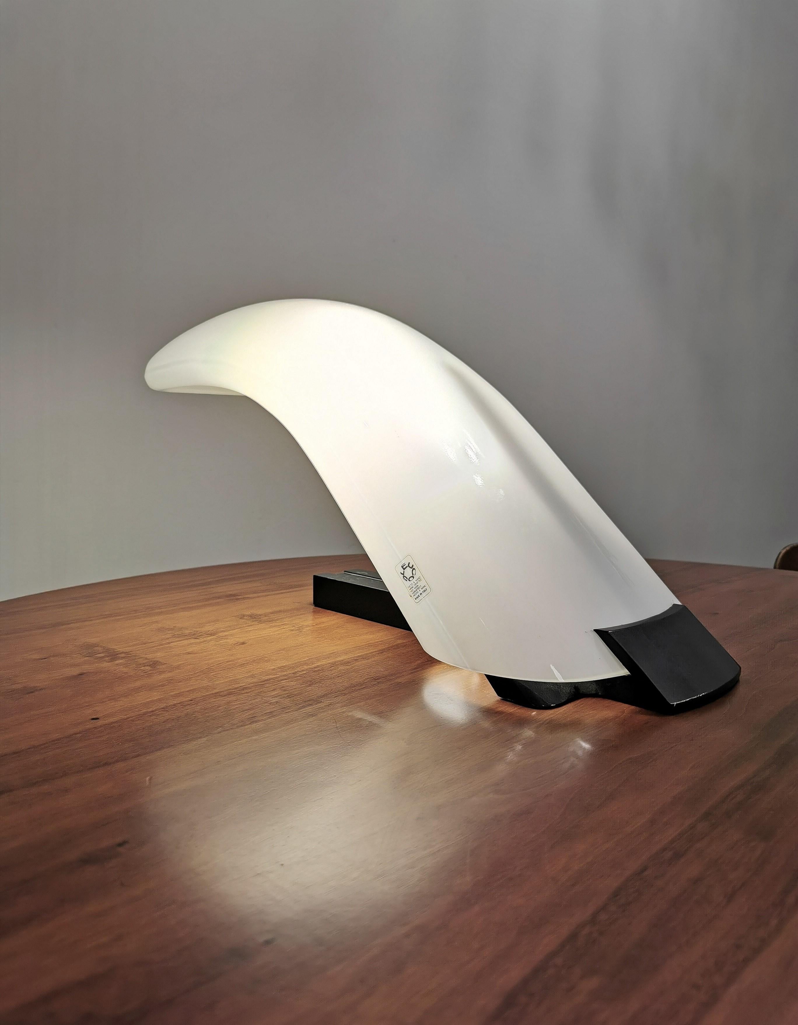  Table Desk Lamp Leucos Murano Glass Midcentury Modern Italian Design 1980s For Sale 3