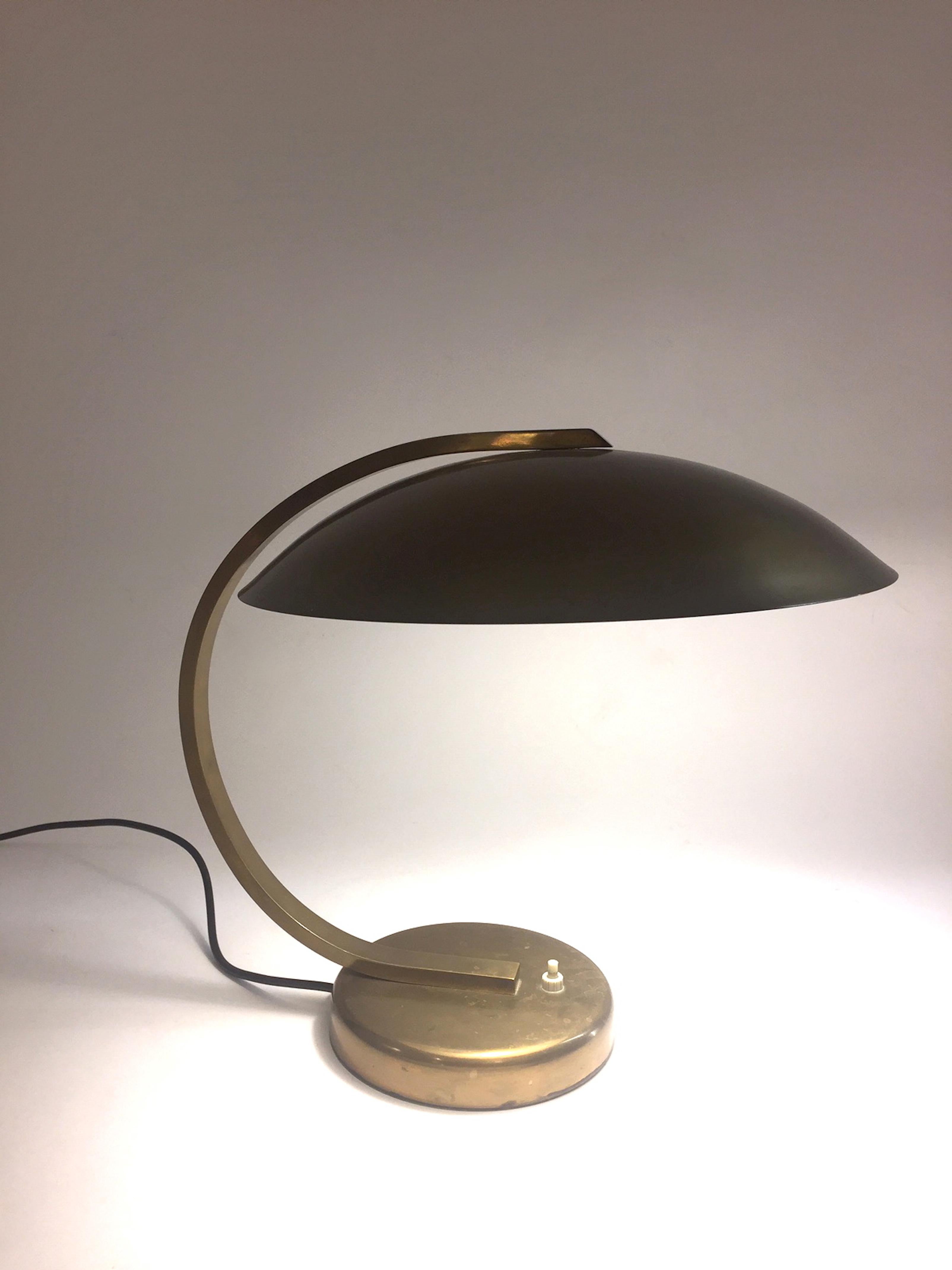 Metal Mid-Century Modern Table Lamp, 1940s