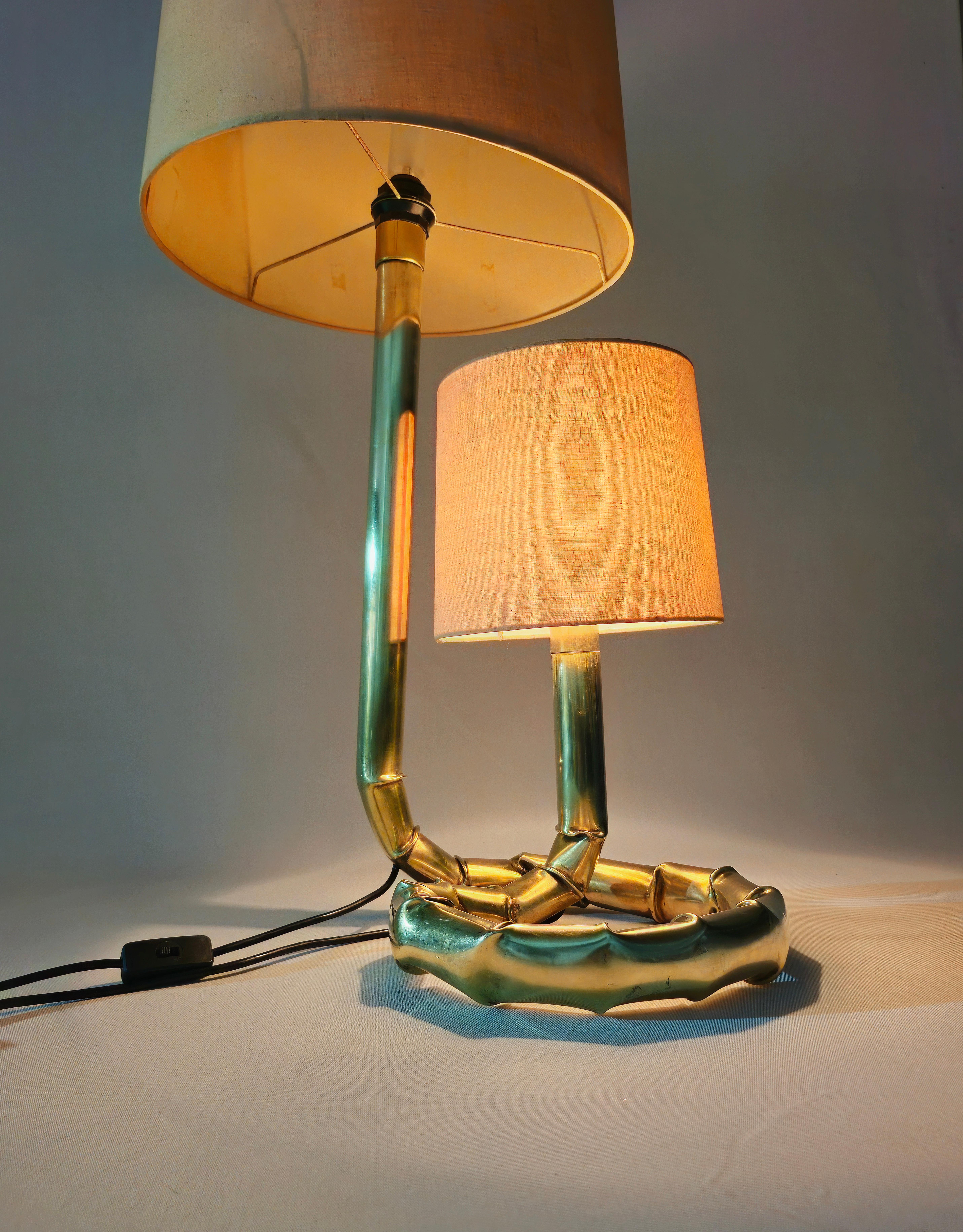 Mid-Century Modern Table Lamp Brass  Lighting Italian Design, 1960s In Good Condition For Sale In Palermo, IT