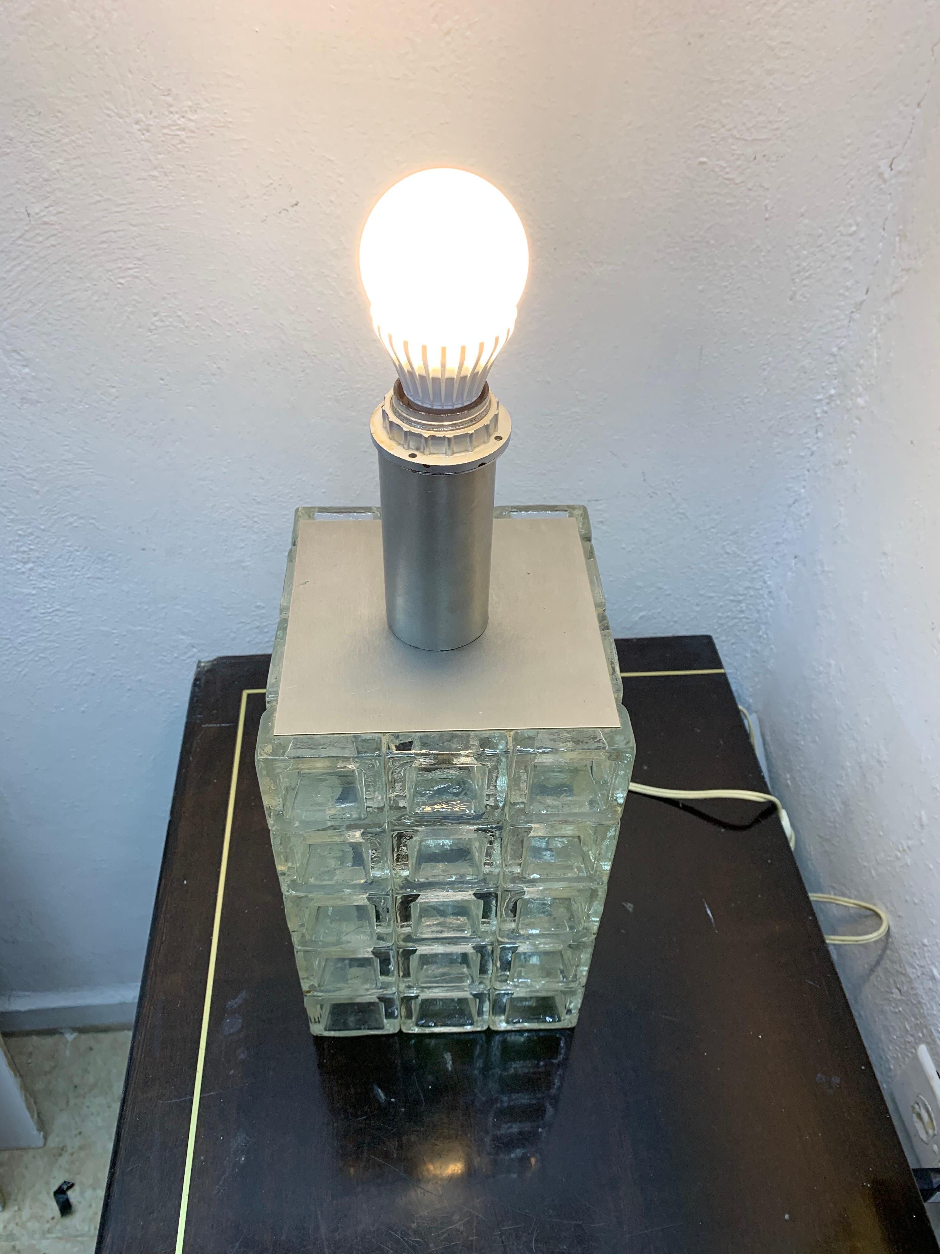 Metà XX secolo Lampada da tavolo moderna di metà secolo di Albano Poli, Poliarte, Murano, Italia circa 1960 in vendita