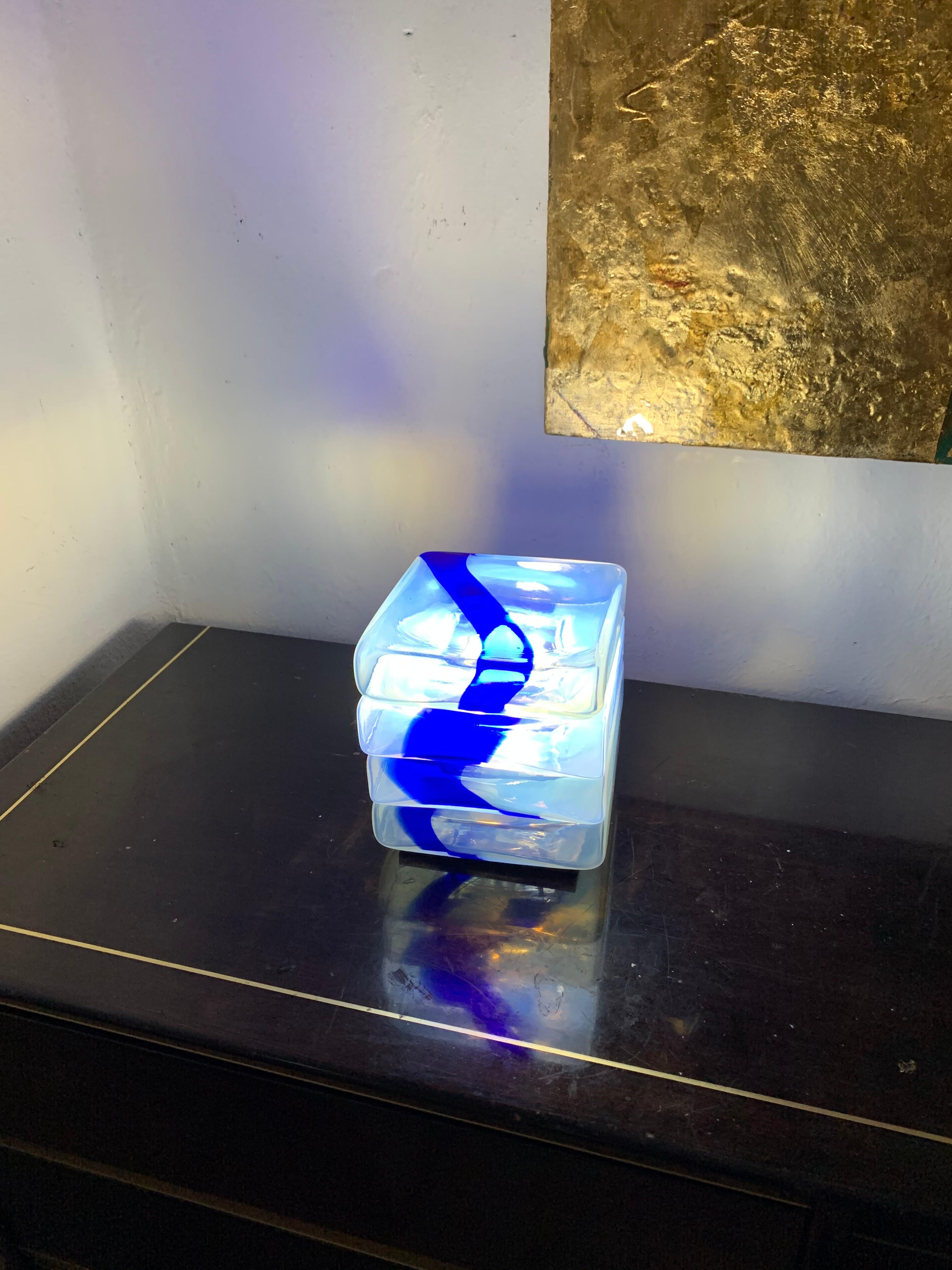 Verre brun Lampe de bureau moderne du milieu du siècle dernier en verre de Murano par Carlo Nason pour Mazzega en vente