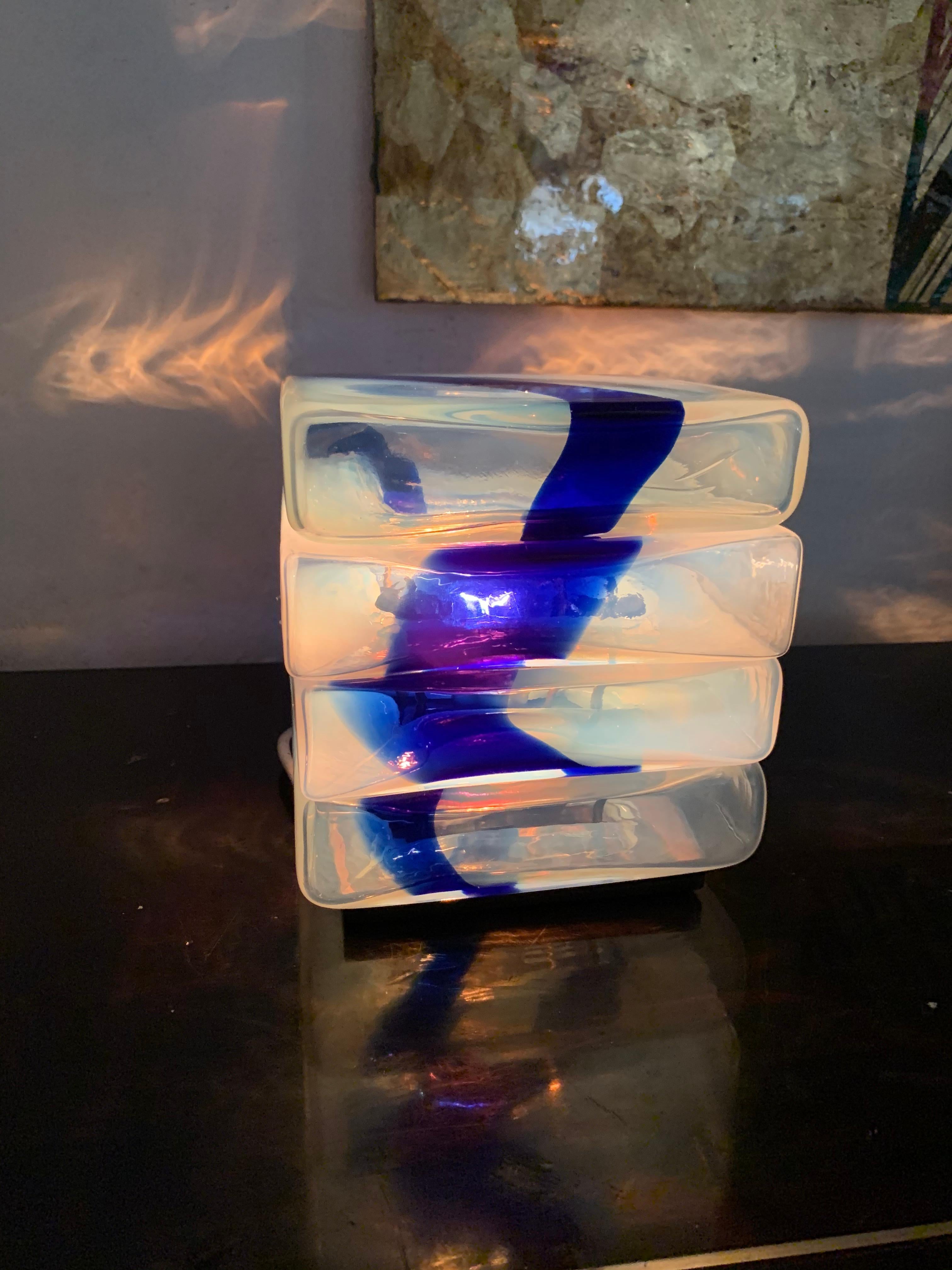 Lampe de bureau moderne du milieu du siècle dernier en verre de Murano par Carlo Nason pour Mazzega en vente 1