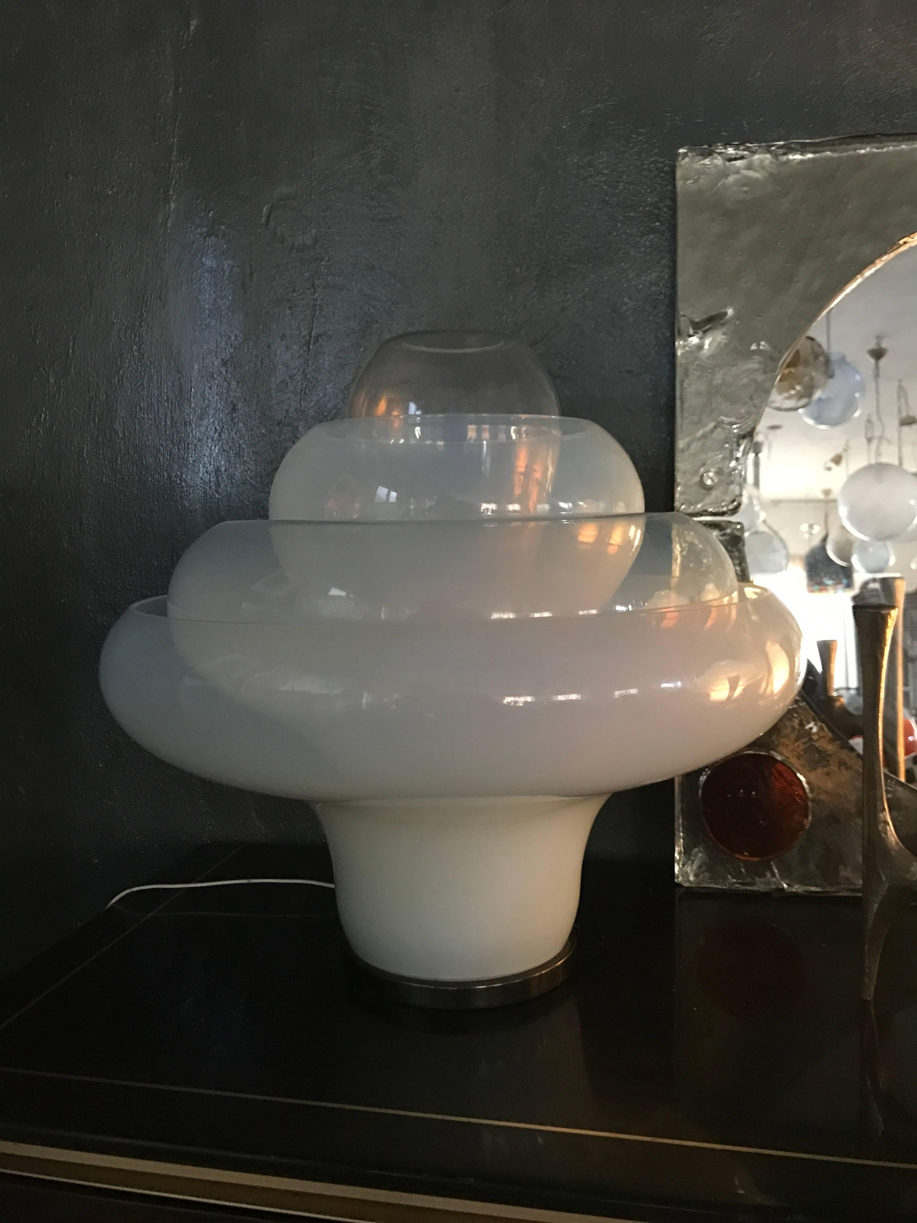 Blown Glass Mid-Century Modern Table Lamp by Carlo Nason for Mazzega, 'LT305' Murano, 1968