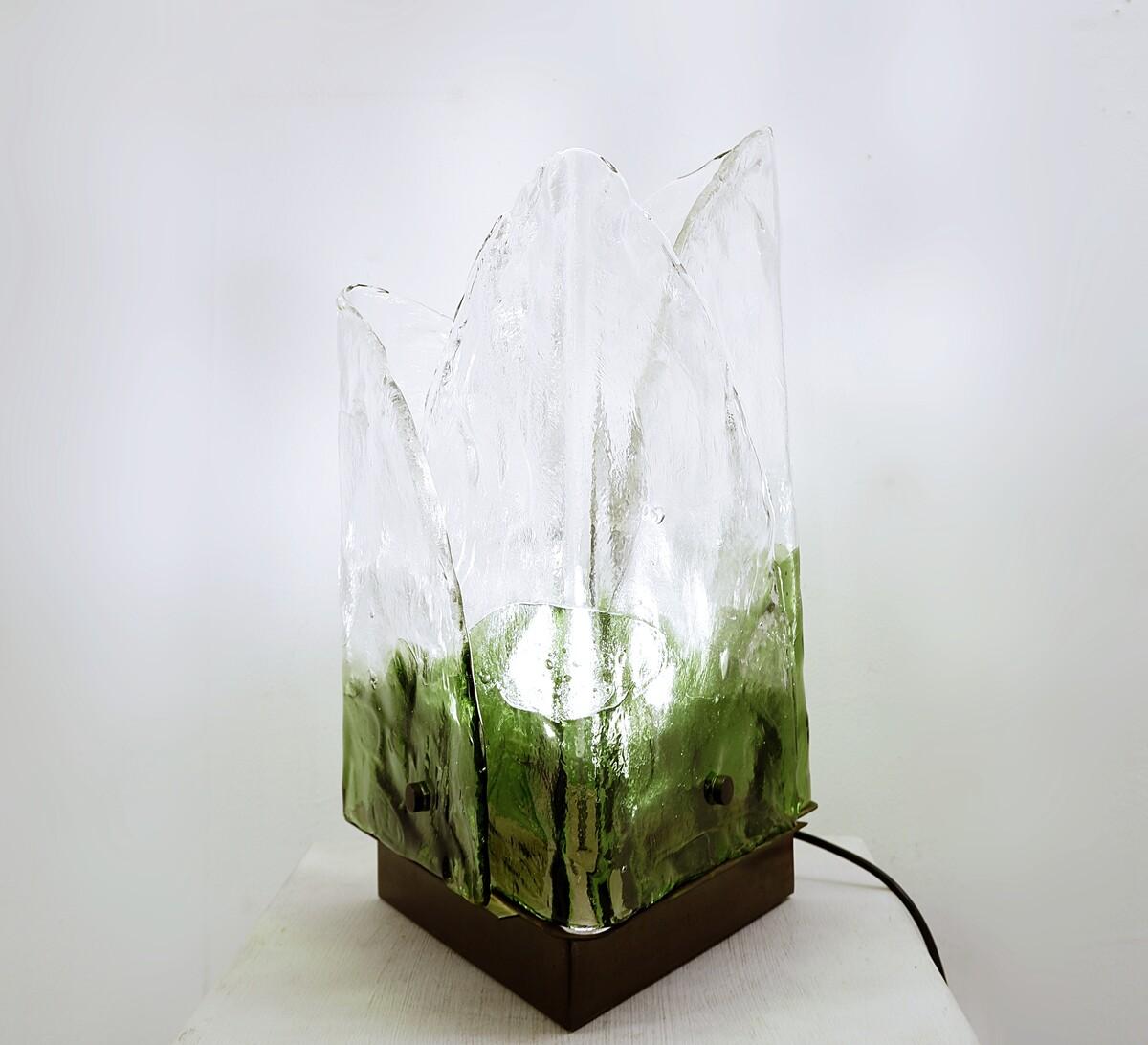 Mid-Century Modern Table Lamp, by Carlo Nason, Mazzega in Glass, Italy 1970s 4
