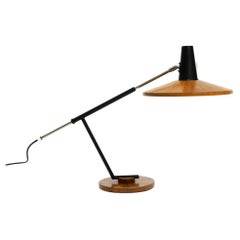 Lampe de table moderne du milieu du siècle dernier par George Frydman pour Temde avec placage en teck