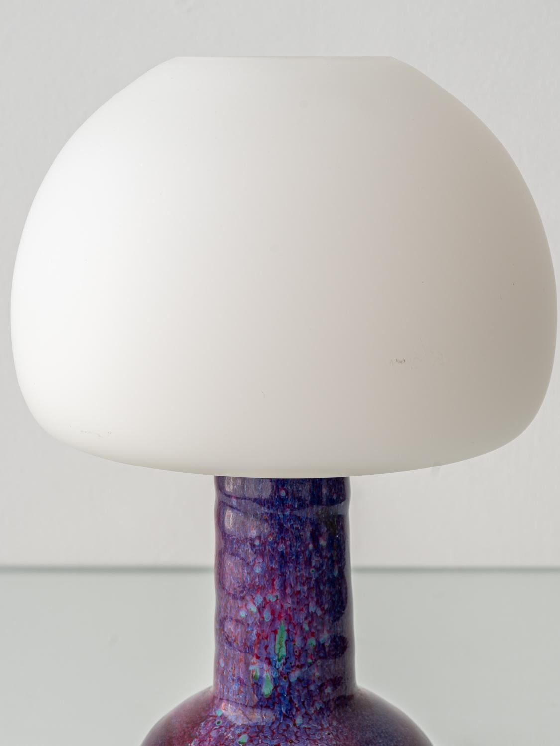 Mid-Century Modern Table Lamp by Jaap Ravelli with Opaline Glass Mushroom Shade In Good Condition For Sale In AMSTERDAM, NL