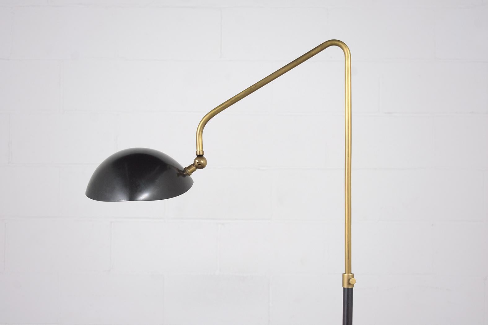 Mid-Century Modern Brass Floor Lamp with Adjustable Dimmer For Sale 6