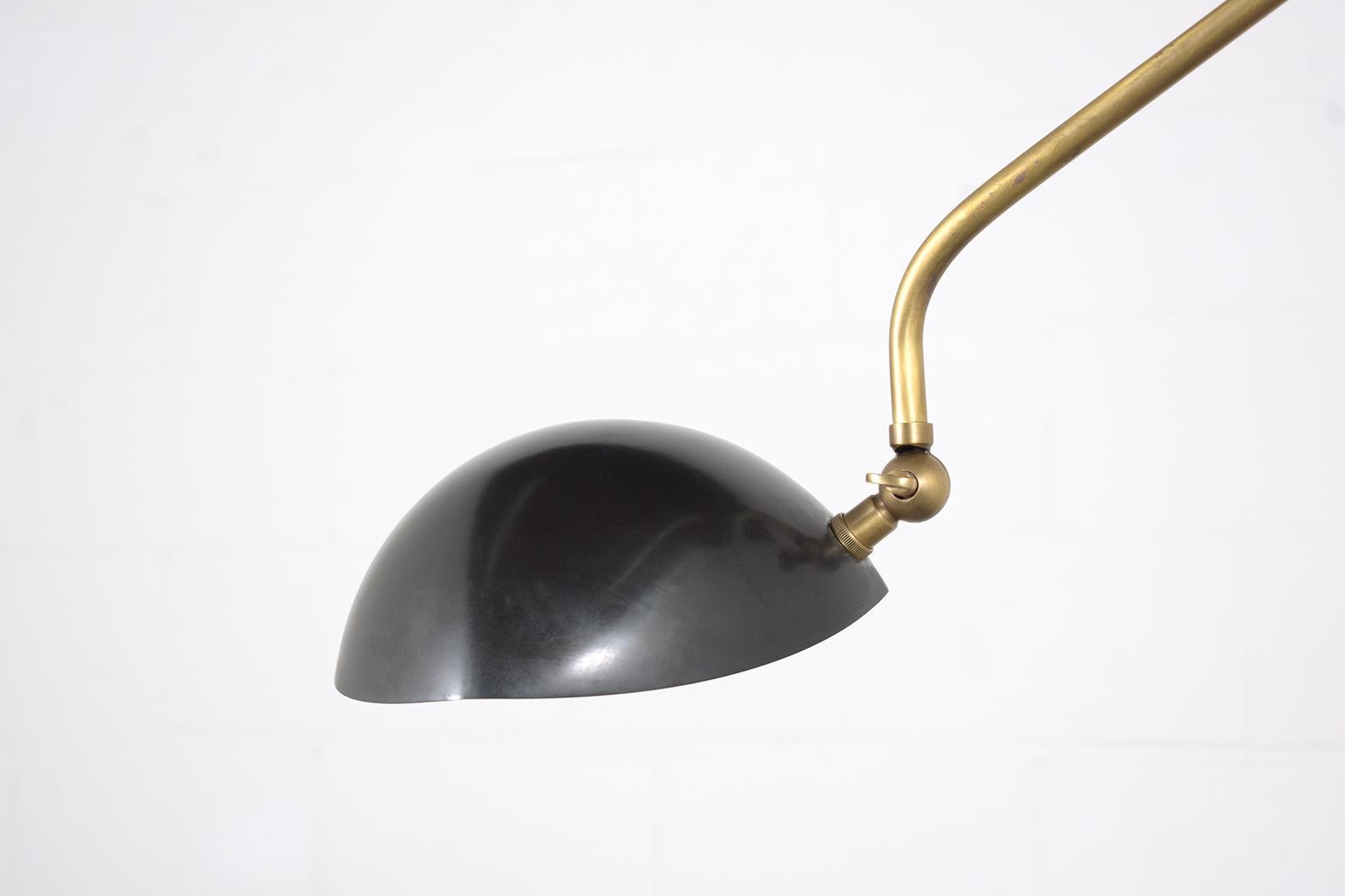 Mid-Century Modern Brass Floor Lamp with Adjustable Dimmer For Sale 7