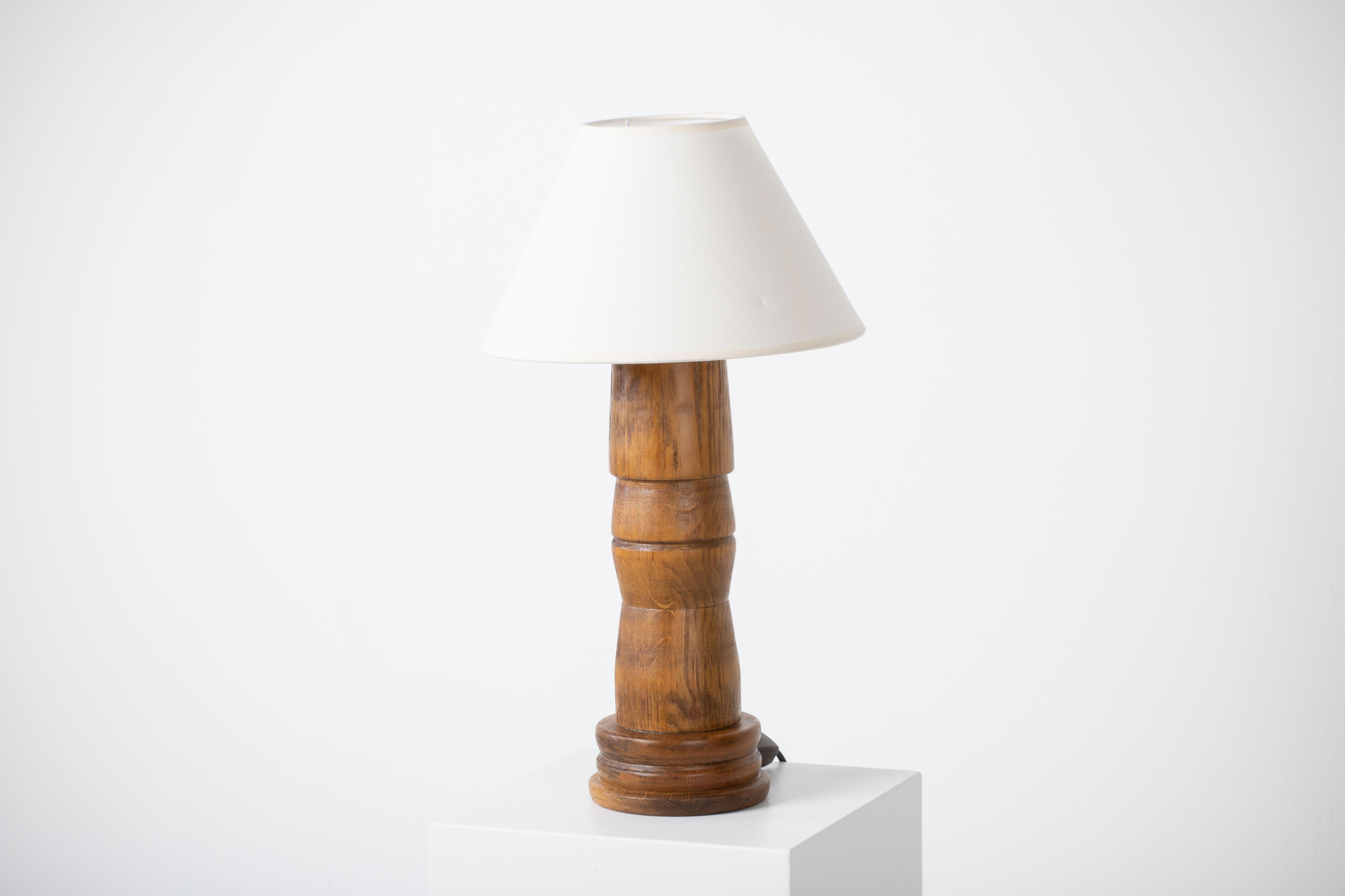 Walnut Mid-Century Modern Table Lamp, France, 1960 For Sale