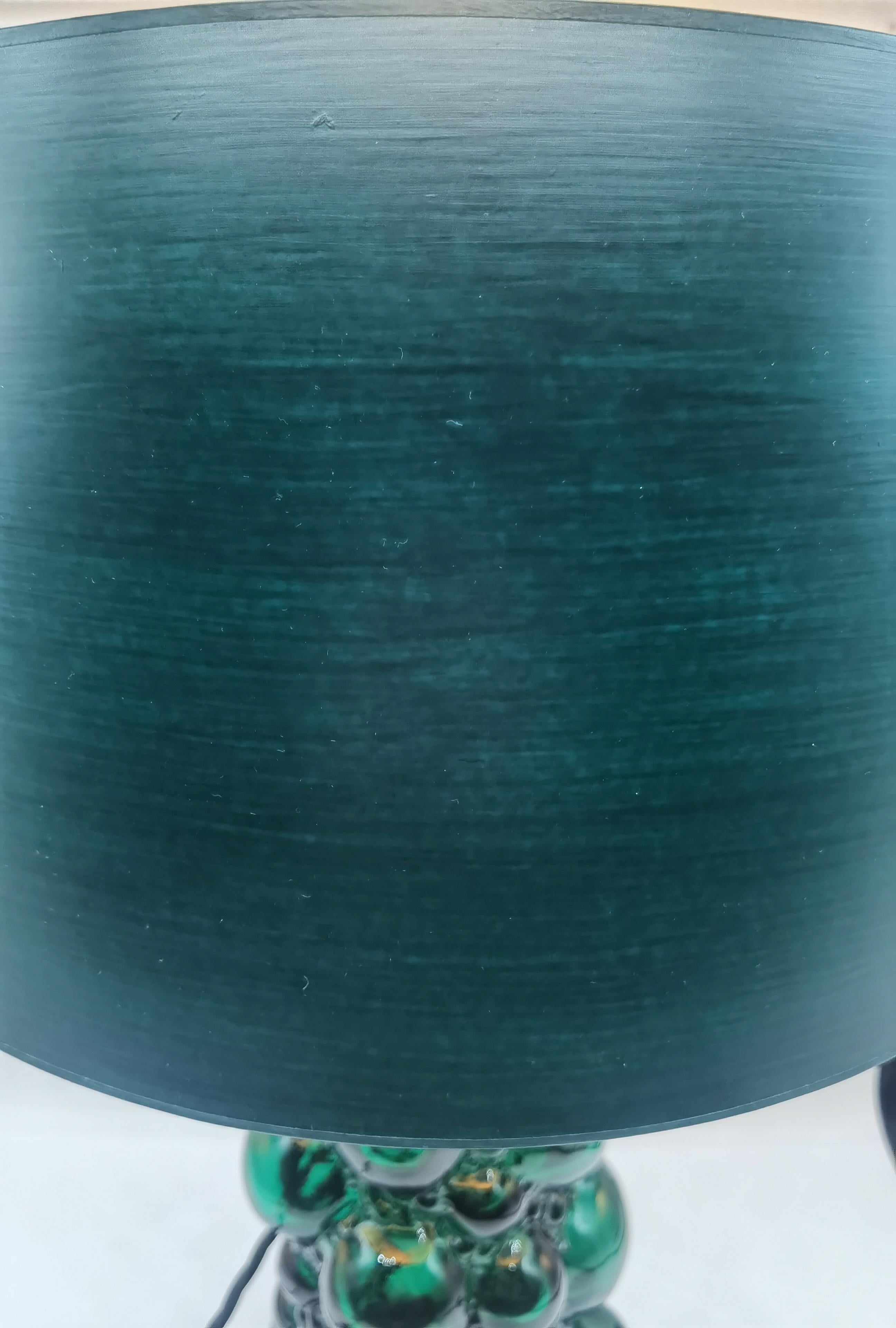 Hand-Crafted Mid-Century Modern Table Lamp Germany Green Crystal