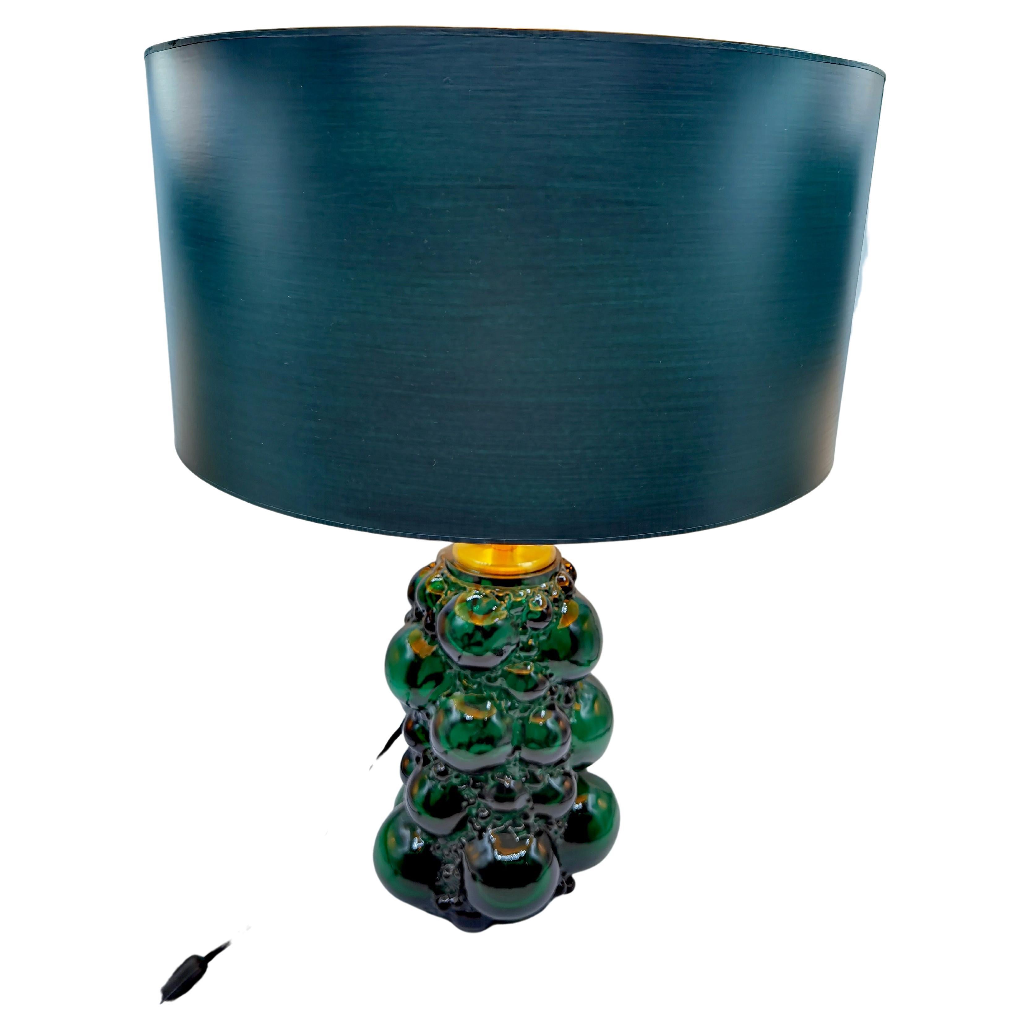 Mid-Century Modern Table Lamp Germany Green Crystal For Sale