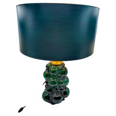 Mid-Century Modern Table Lamp Germany Green Crystal