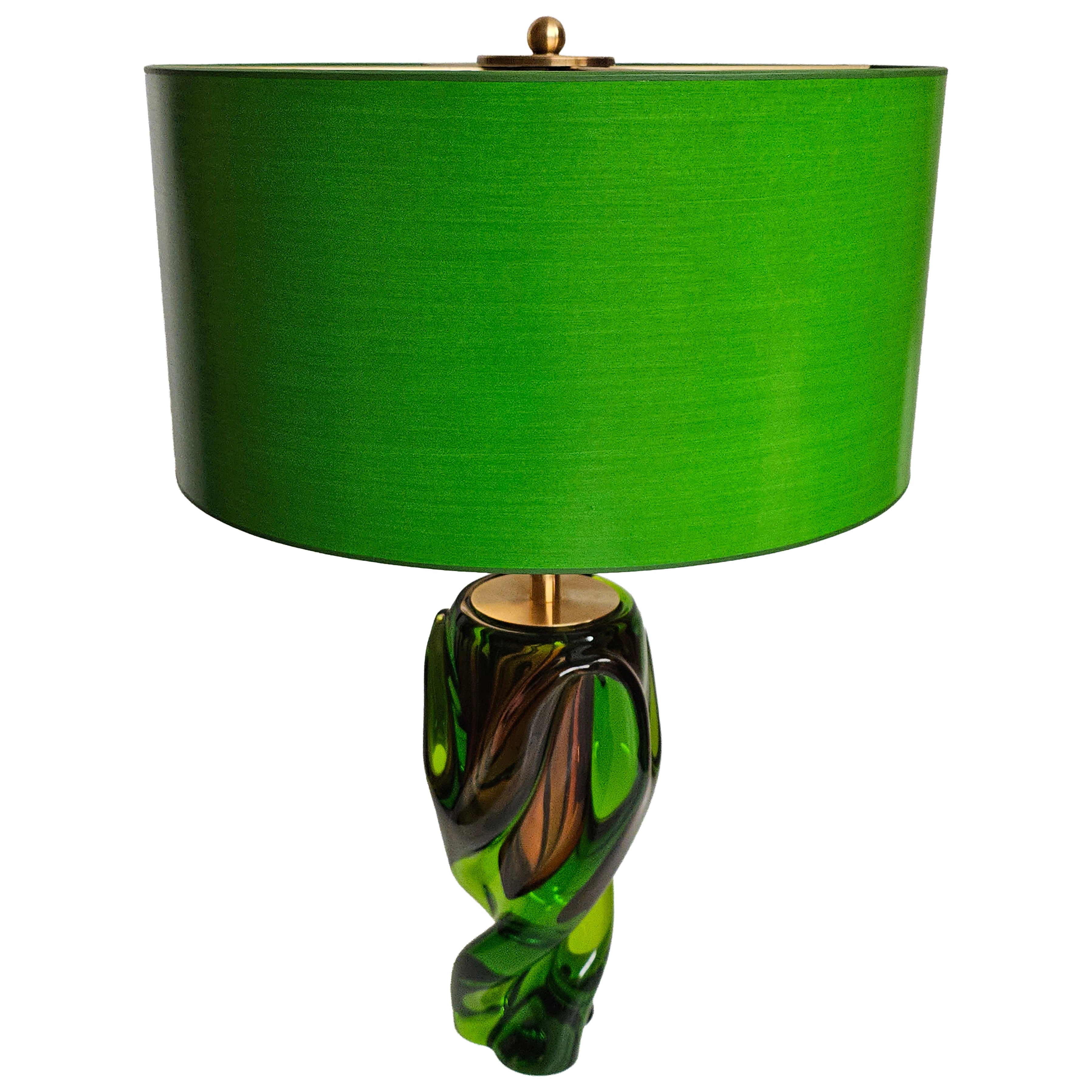 Mid-Century Modern Table Lamp Glass Murano