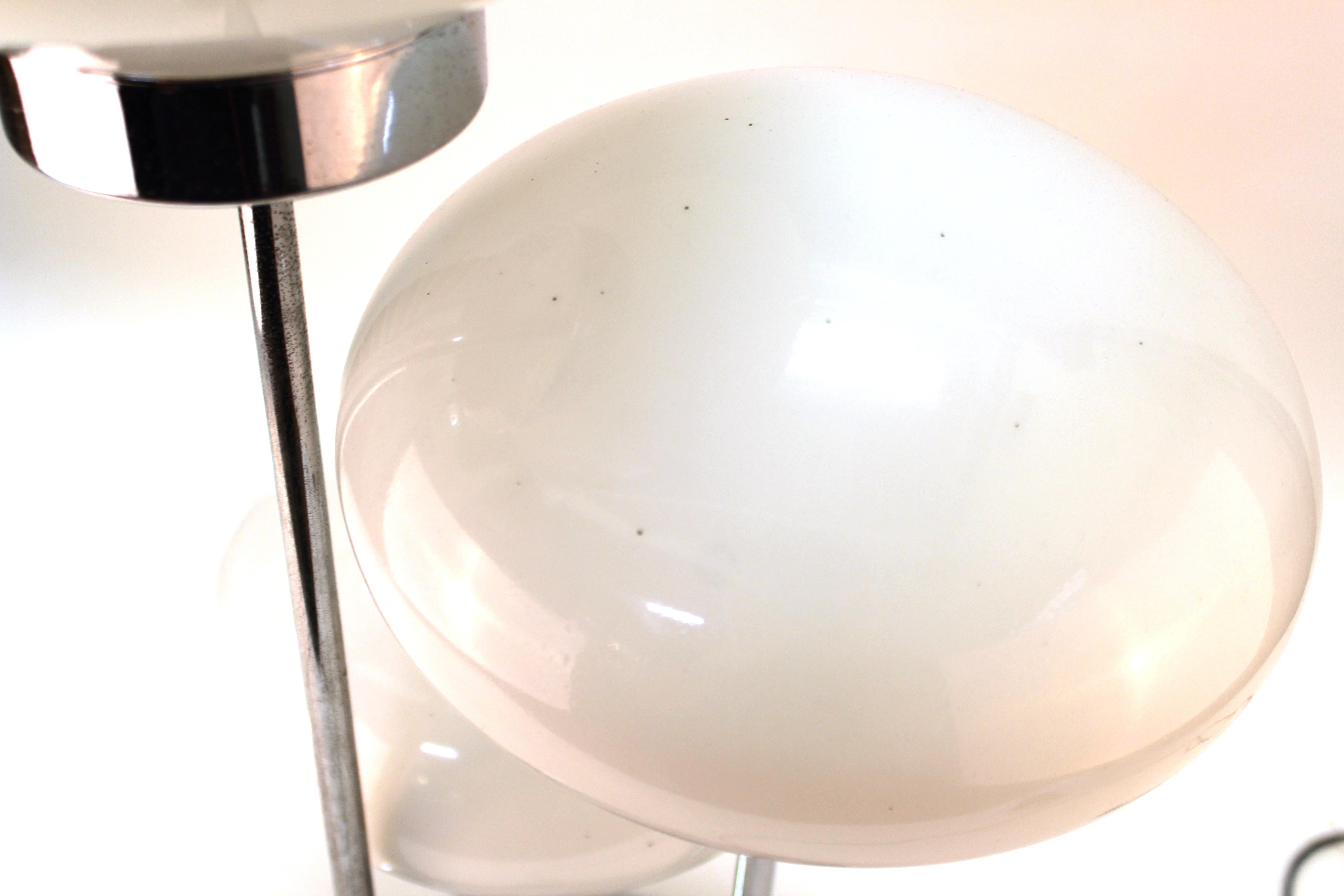 Mid-Century Modern Table Lamp in Chrome with Domed Lights 7
