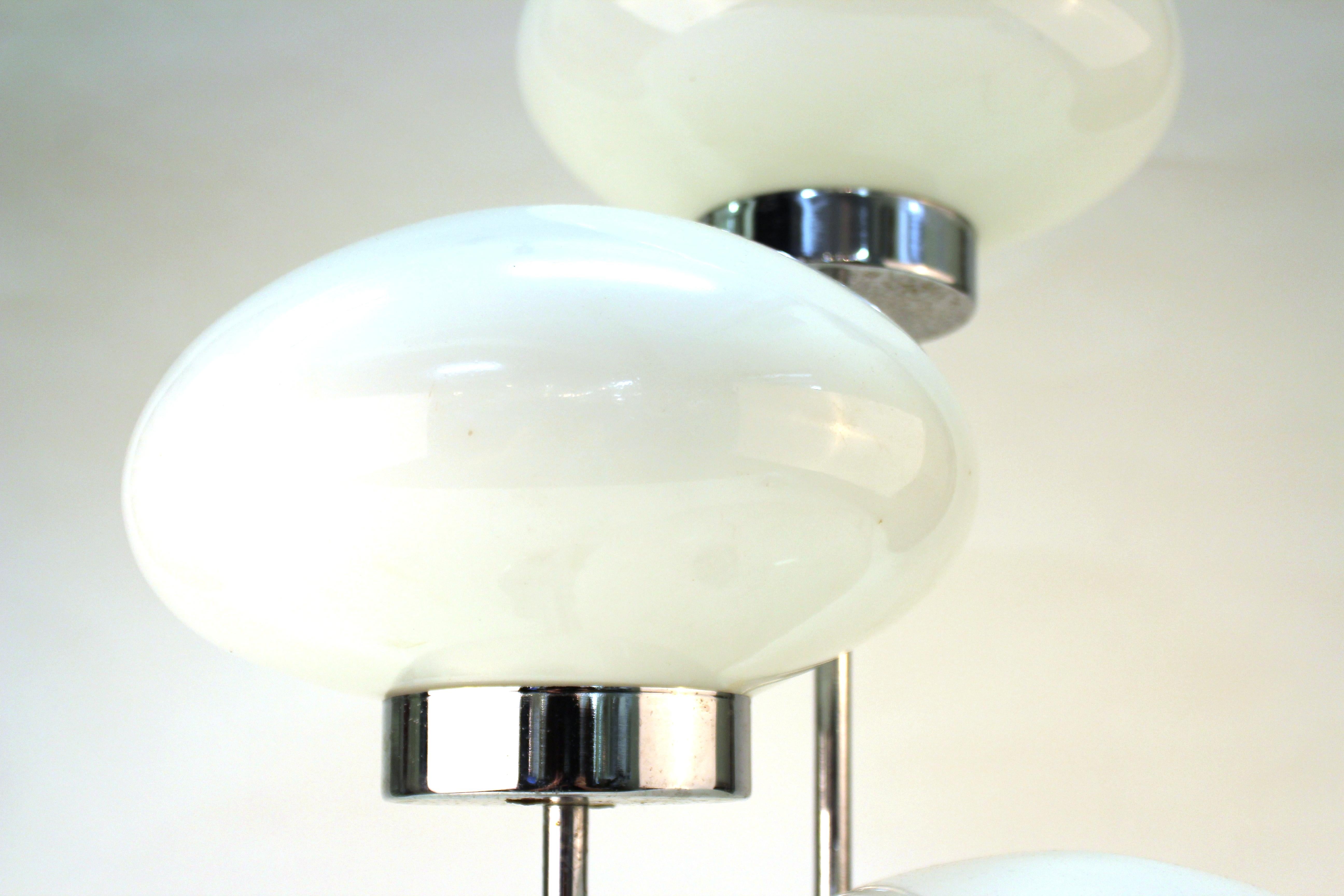 20th Century Mid-Century Modern Table Lamp in Chrome with Domed Lights