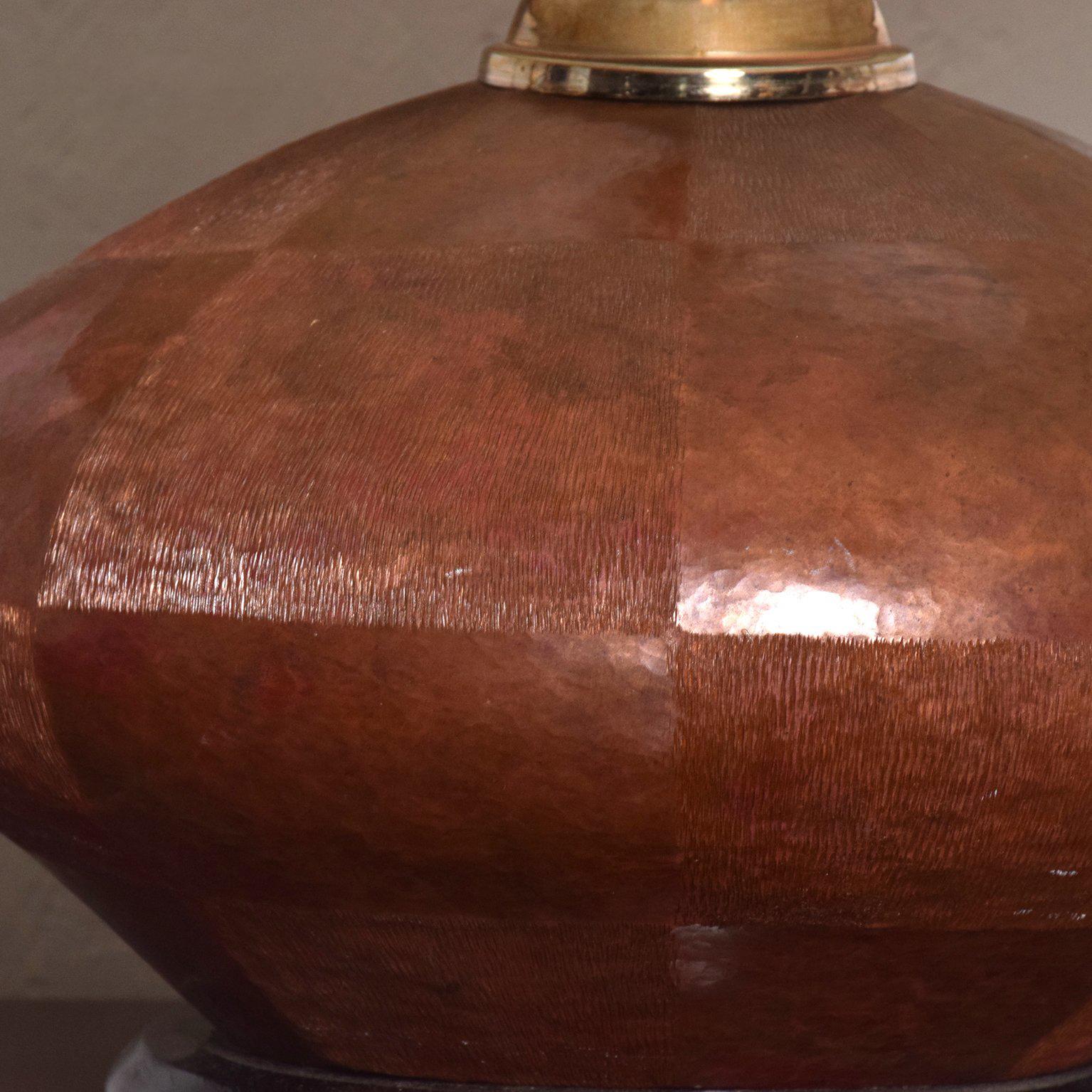 Mexican Mid-Century Modern Table Lamp in Copper and Brass