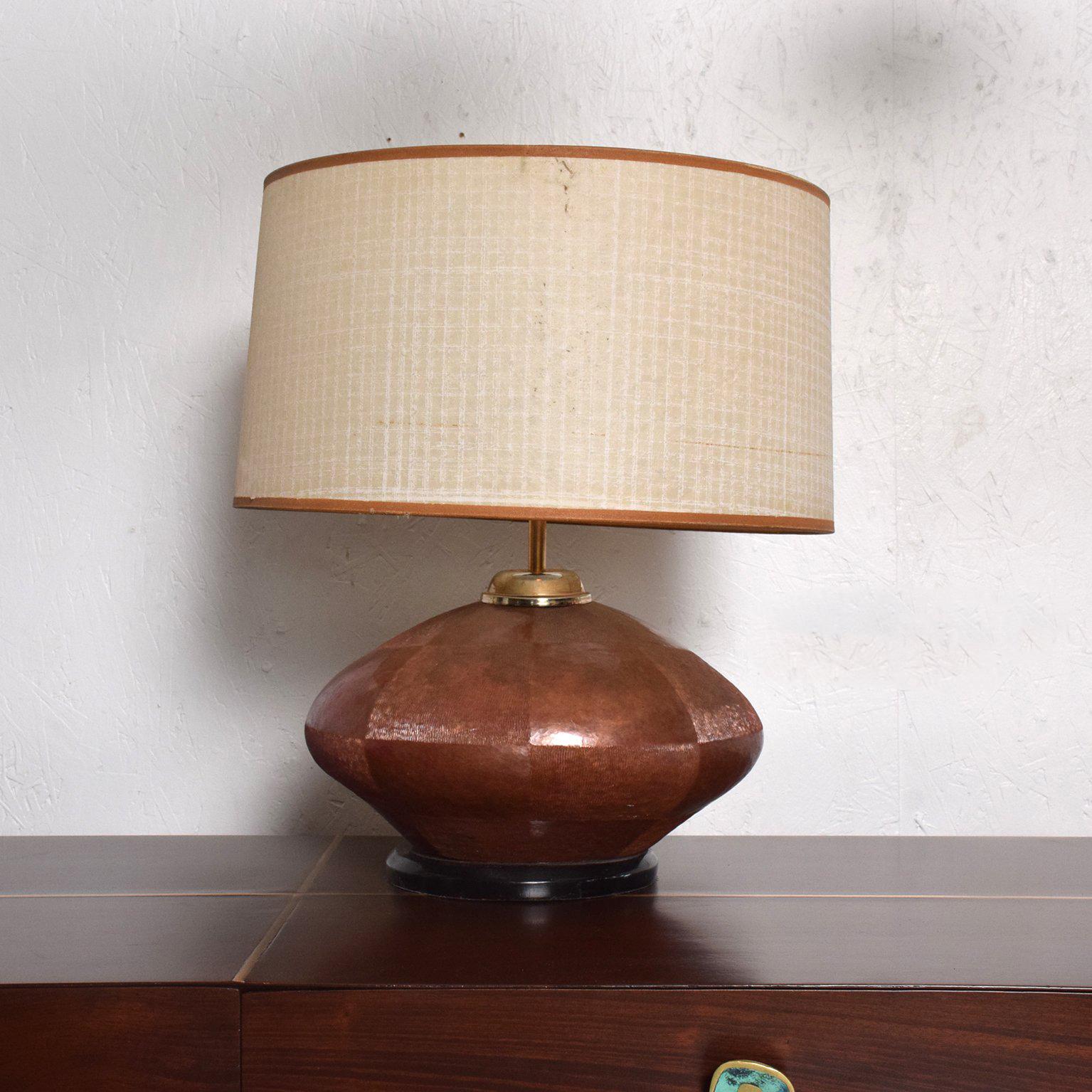 Late 20th Century Mid-Century Modern Table Lamp in Copper and Brass
