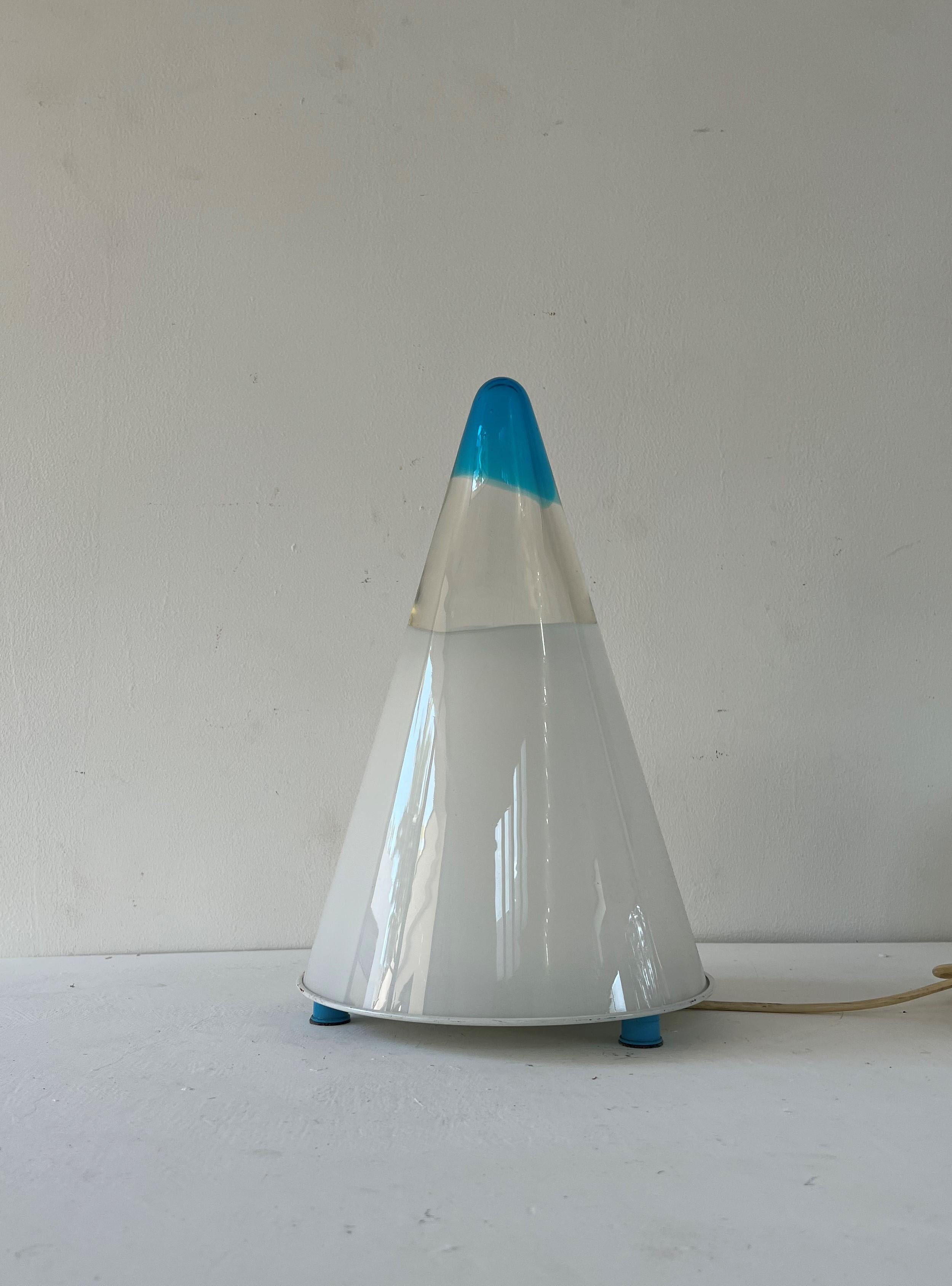 Space Age Mid-Century Modern Table Lamp in Murano Glass, Italy, circa 1970 For Sale