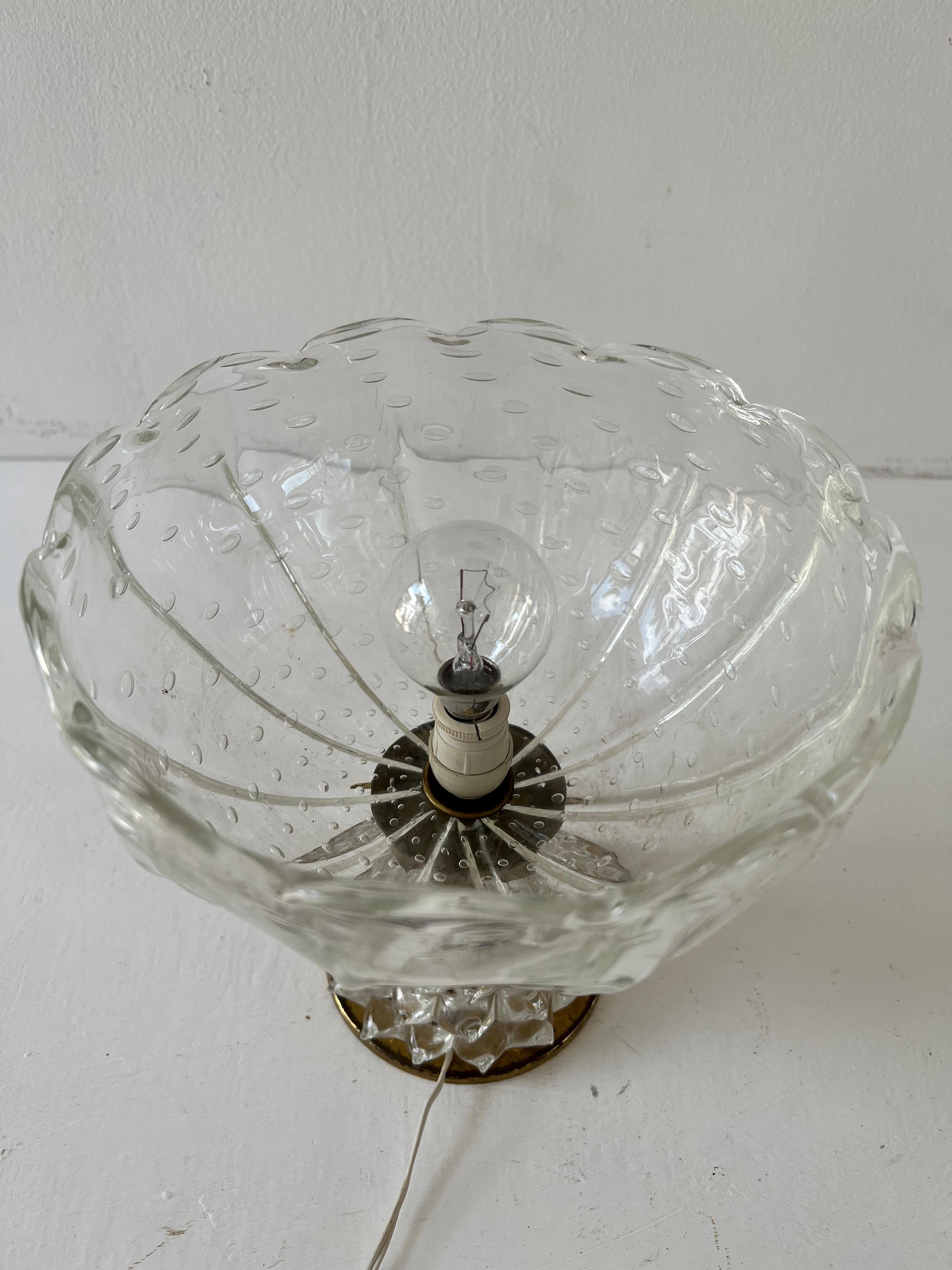 Mid-Century Modern Table Lamp in Murano Glass Itso Barovier, Italy circa 1950 For Sale 2