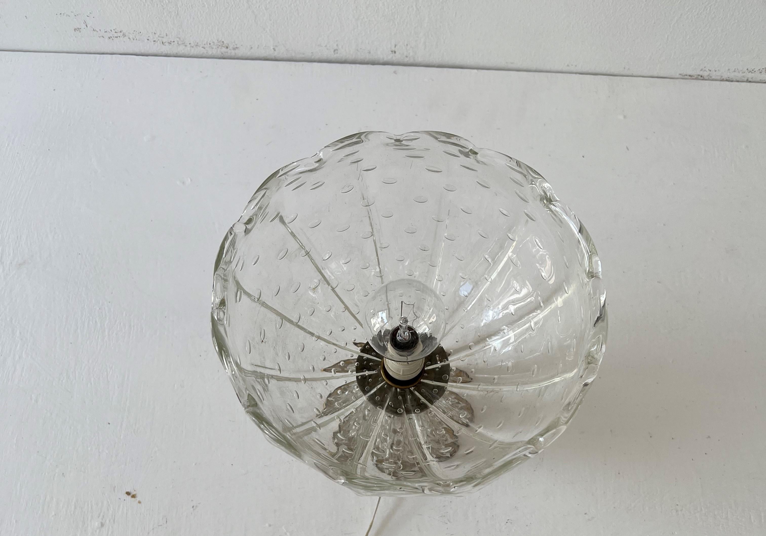 Mid-Century Modern Table Lamp in Murano Glass Itso Barovier, Italy circa 1950 For Sale 3