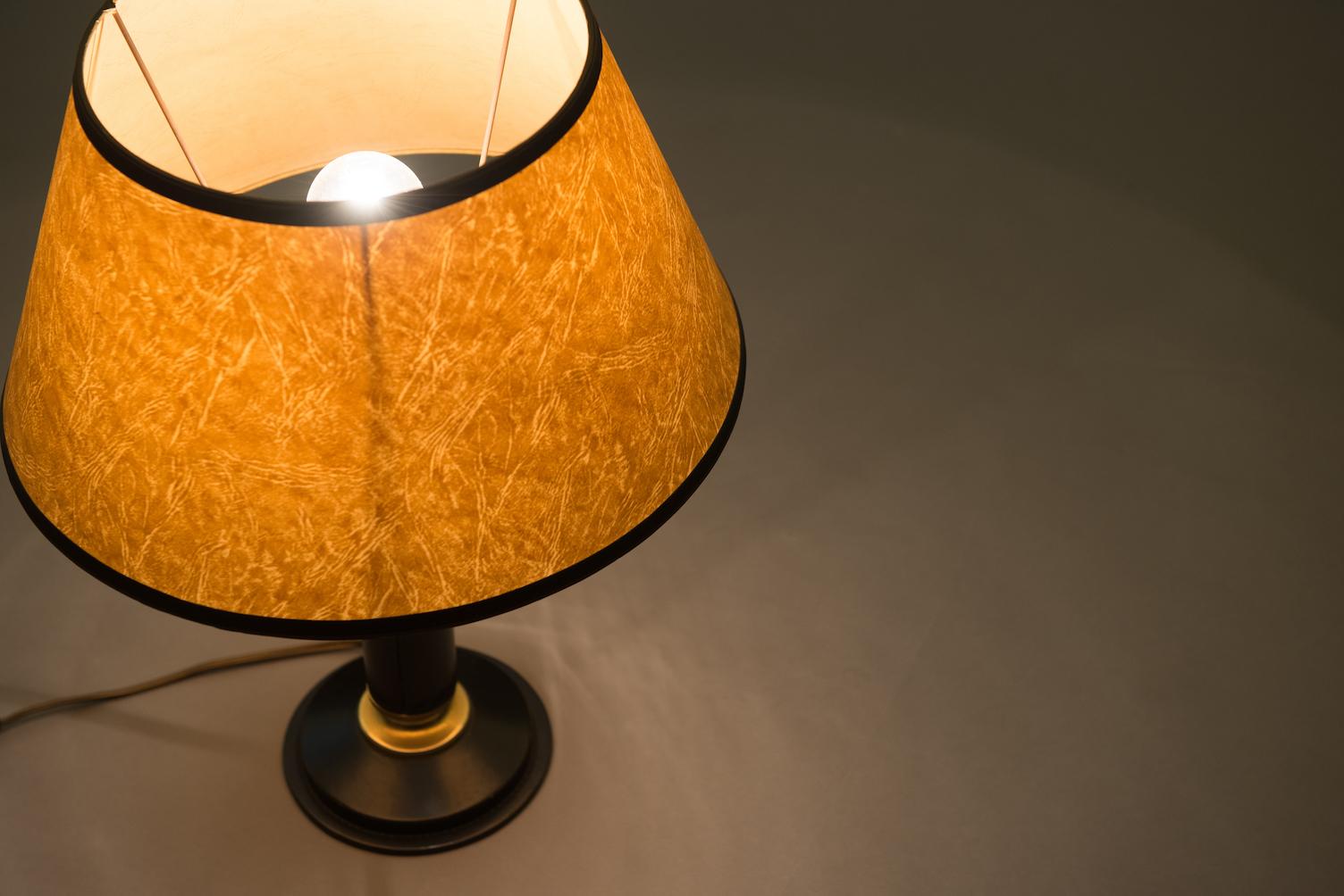 Mid-century modern table lamp in the style of Jacques Adnet 1