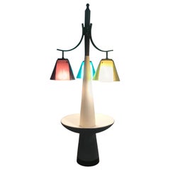 Mid-Century Modern Table Lamp Made by Majestic Lamp Co, Blown Glass Shades