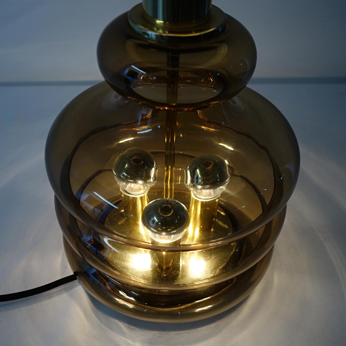 Mid-Century Modern Table Lamp Made of Smoked Glass by Doria Leuchten For Sale 2