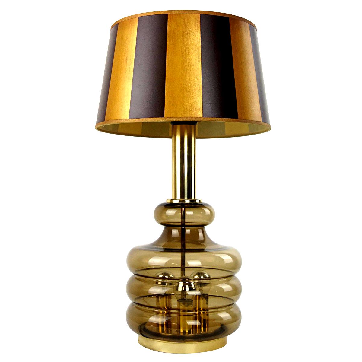 Mid-Century Modern Table Lamp Made of Smoked Glass by Doria Leuchten For Sale