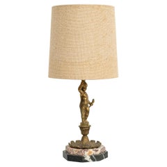 Mid-Century Modern Table Lamp – Metal and Marble, Circa 1950