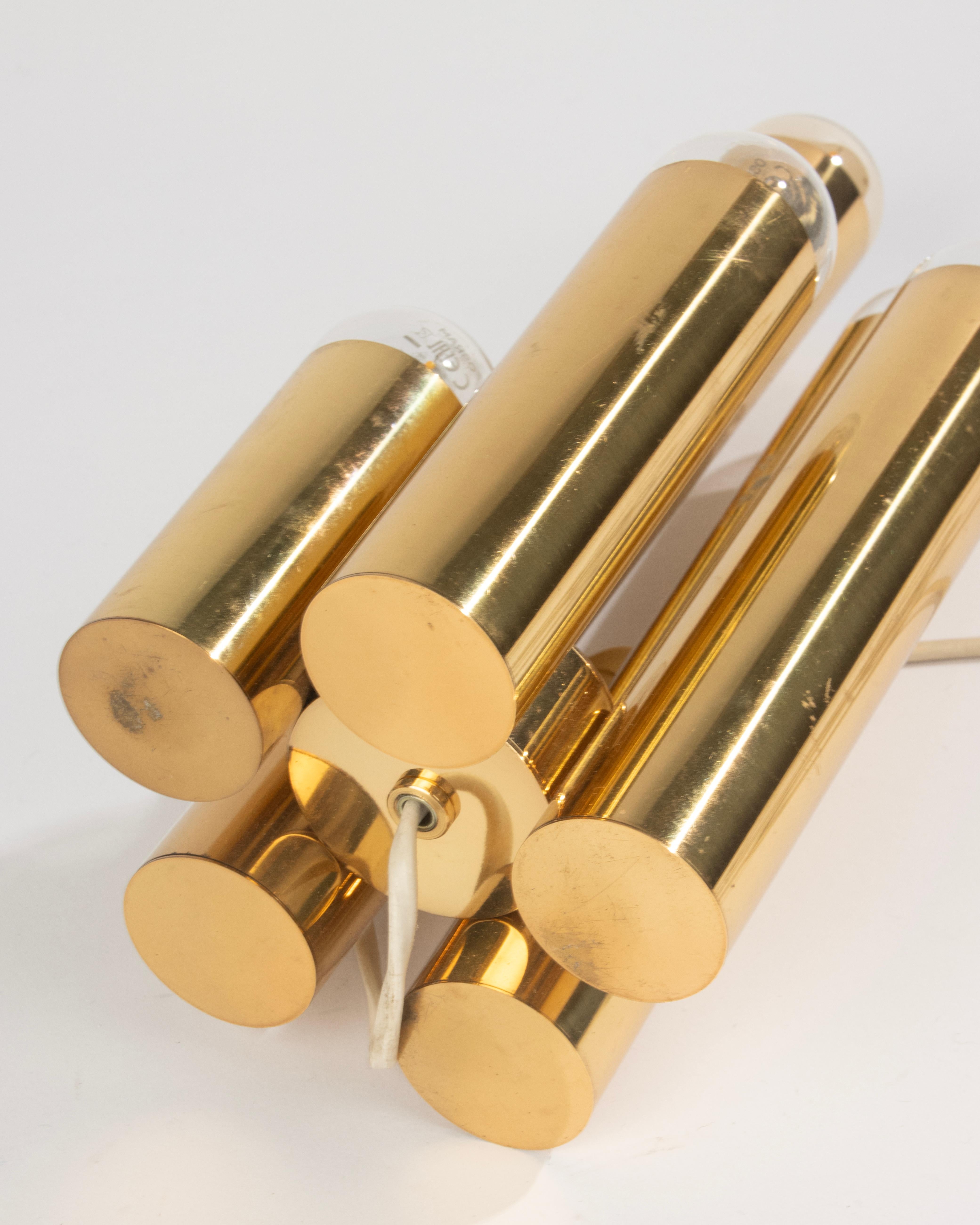 Lampe à poser moderne du milieu du siècle - Sciolari - Tubes dorés en vente 4