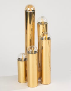Mid Century Modern Table Lamp - Sciolari - Gold Colored Tubes