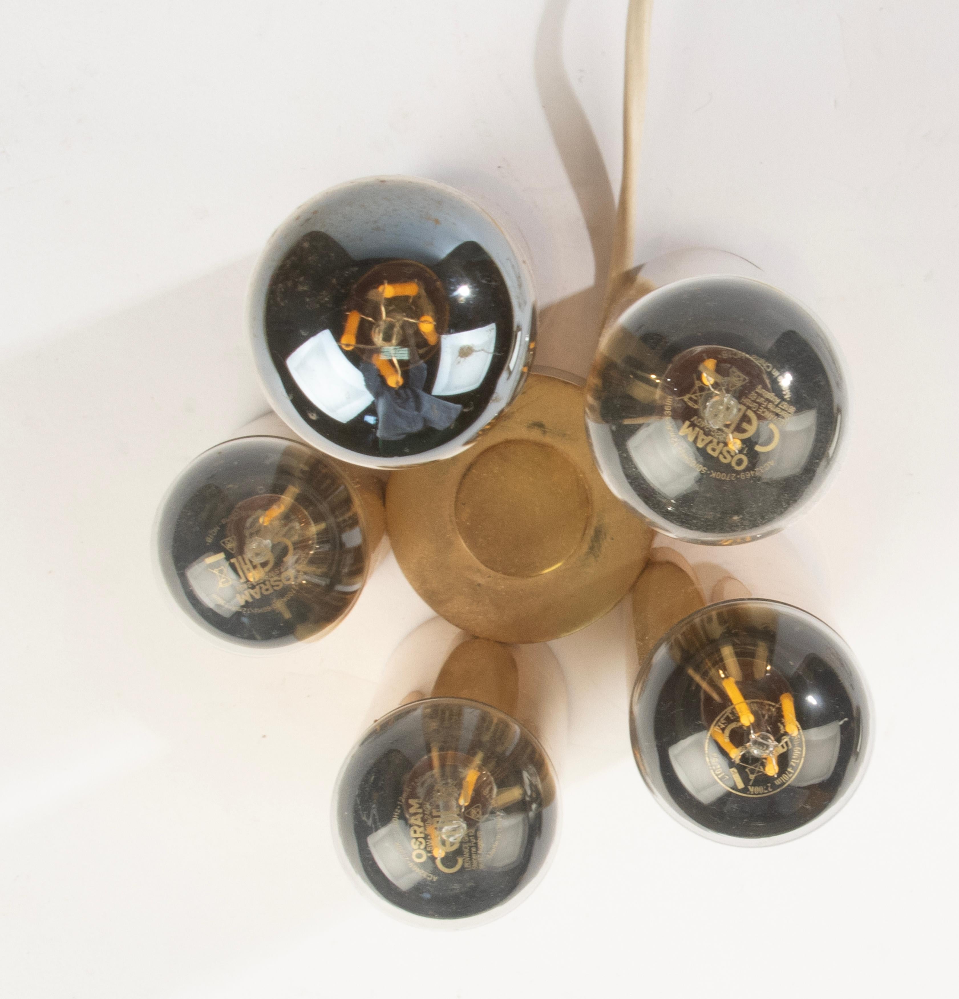 Laiton Lampe à poser moderne du milieu du siècle - Sciolari - Tubes dorés en vente