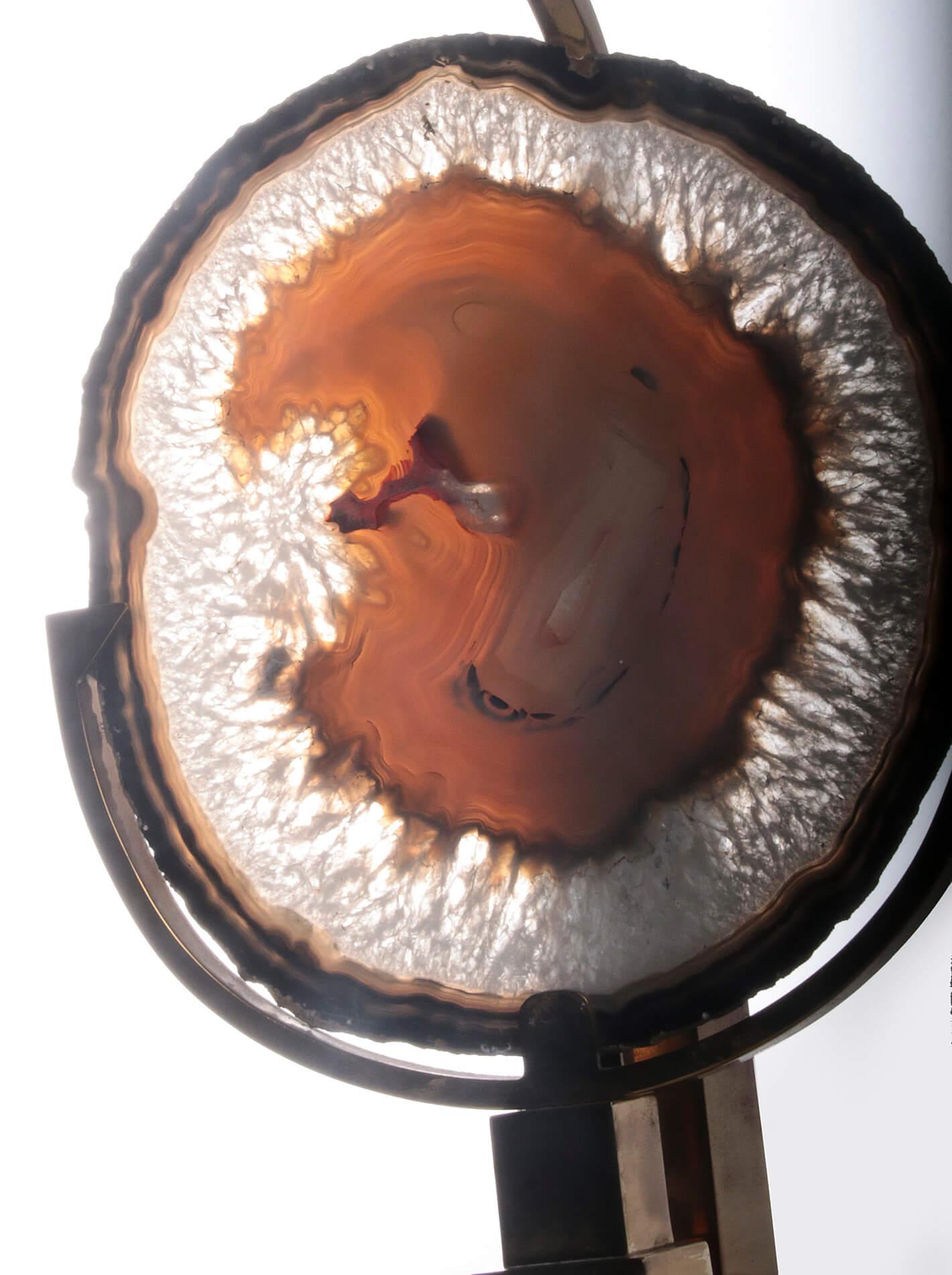 Mid-Century Modern Table Lamp with Agate Attributed to Willy Daro 8