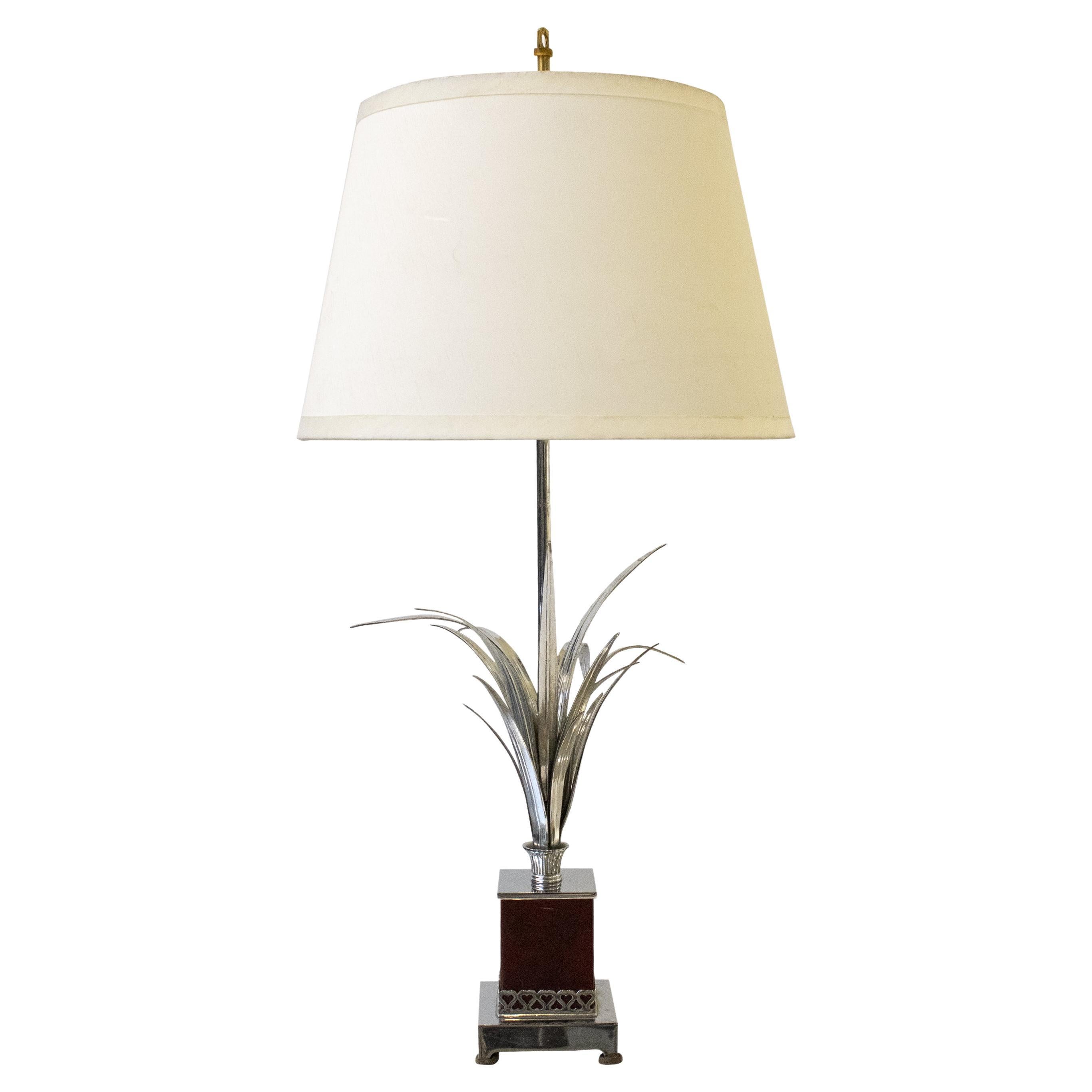 Mid-Century Modern Table Lamp with Organic Leaves Decoration, Italia, 1960 For Sale