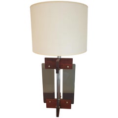 Mid-Century Modern Table Lamp with Plexiglass, Detail