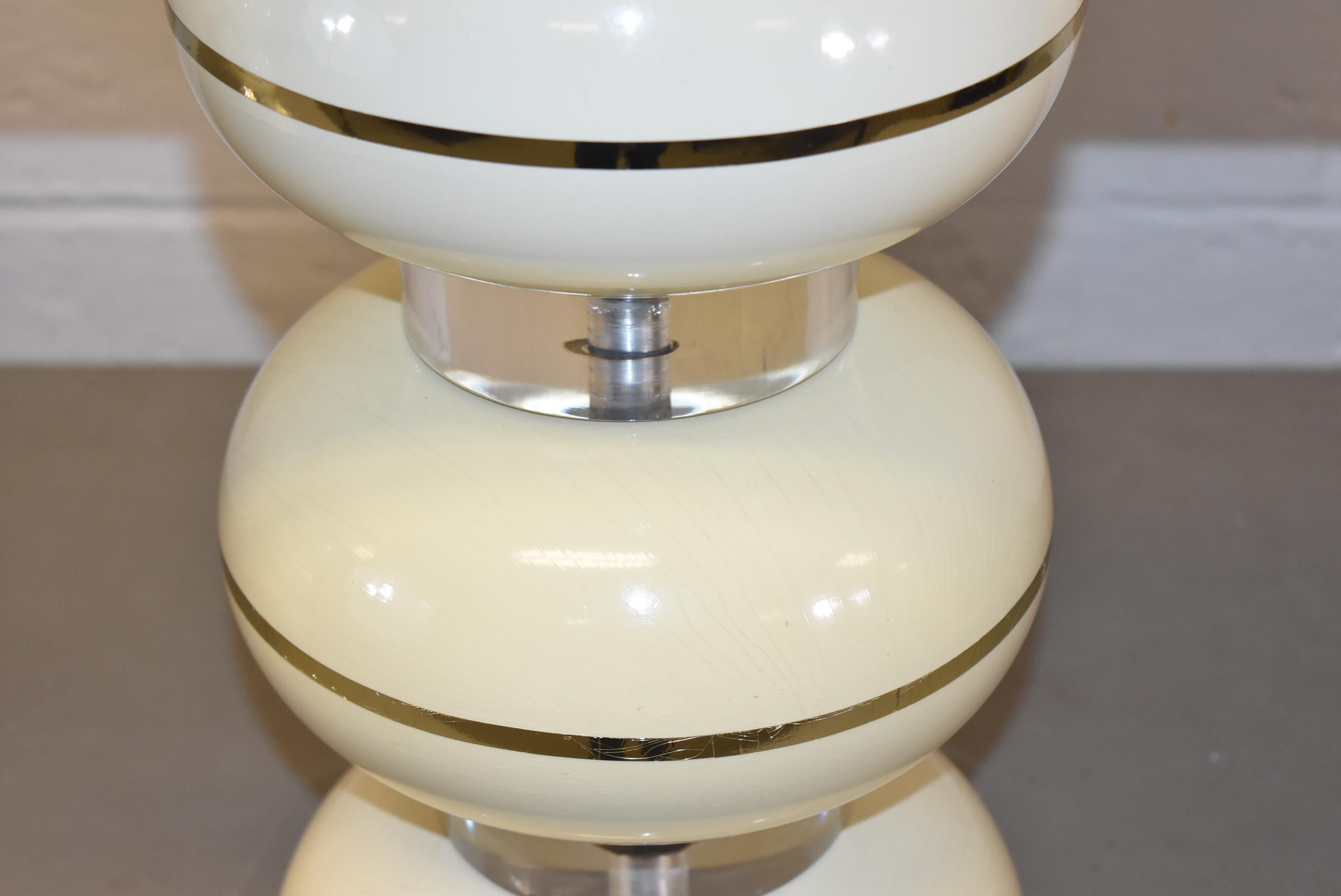 Mid-Century Modern-Tischlampe mit String-Schirm von Karl Springer im Angebot 4