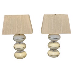 Lampe de bureau moderne du milieu du siècle dernier avec abat-jour à cordes par Karl Springer