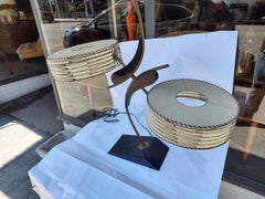 Mid-Century Modern Table Lamp with Tambourine Shades by Majestic Lamp Co.