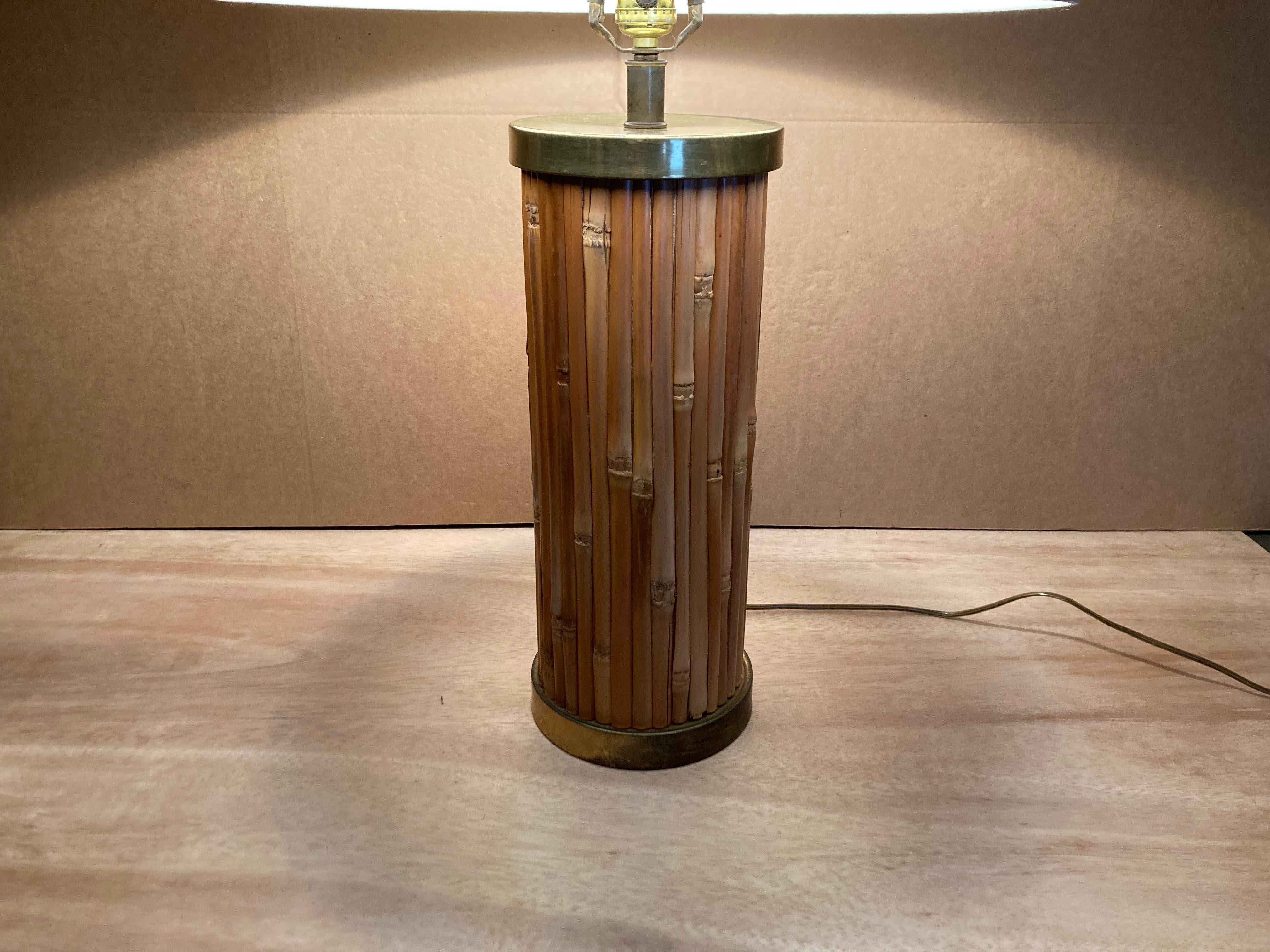 Mid-Century Modern Table Lamps, Brass and Bamboo  11
