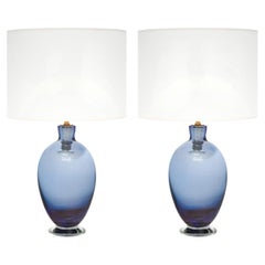 Lampade da tavolo moderne di metà secolo di Alberto Donà, vetro di Murano, Italia