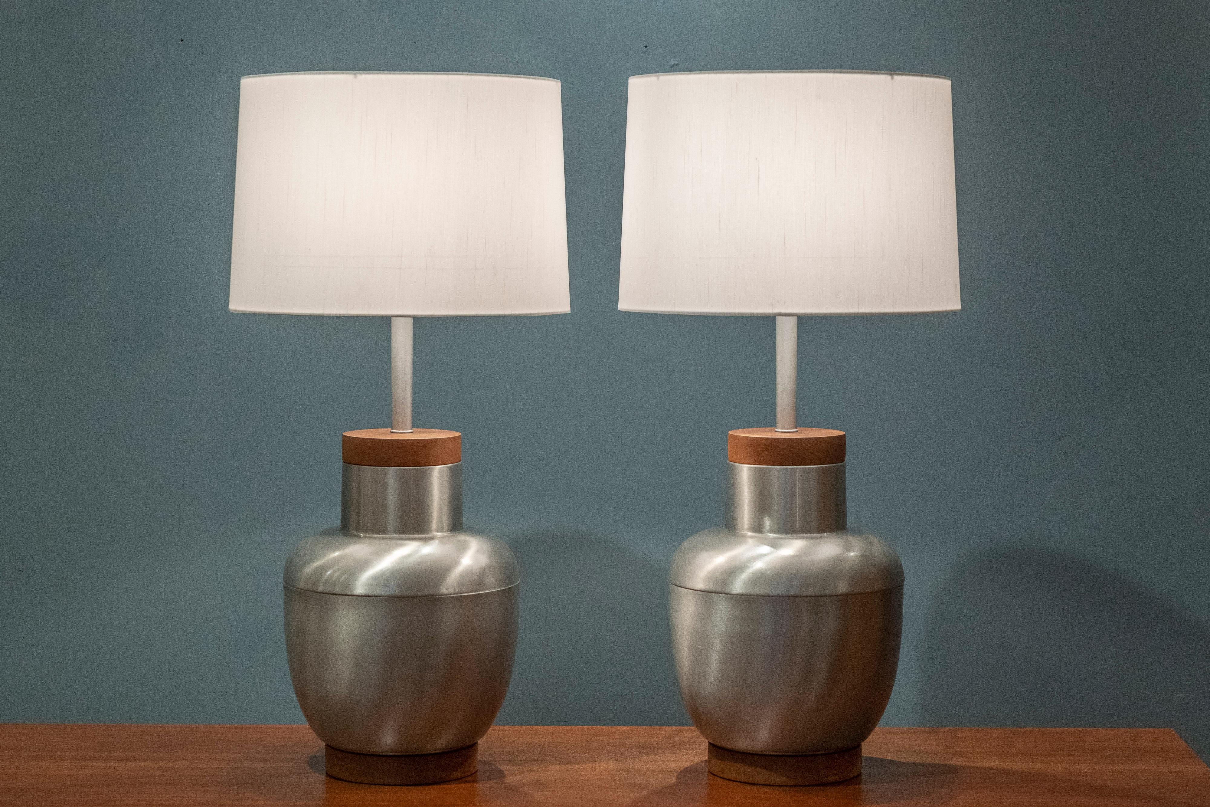 Aluminum Mid-Century Modern Table Lamps For Sale