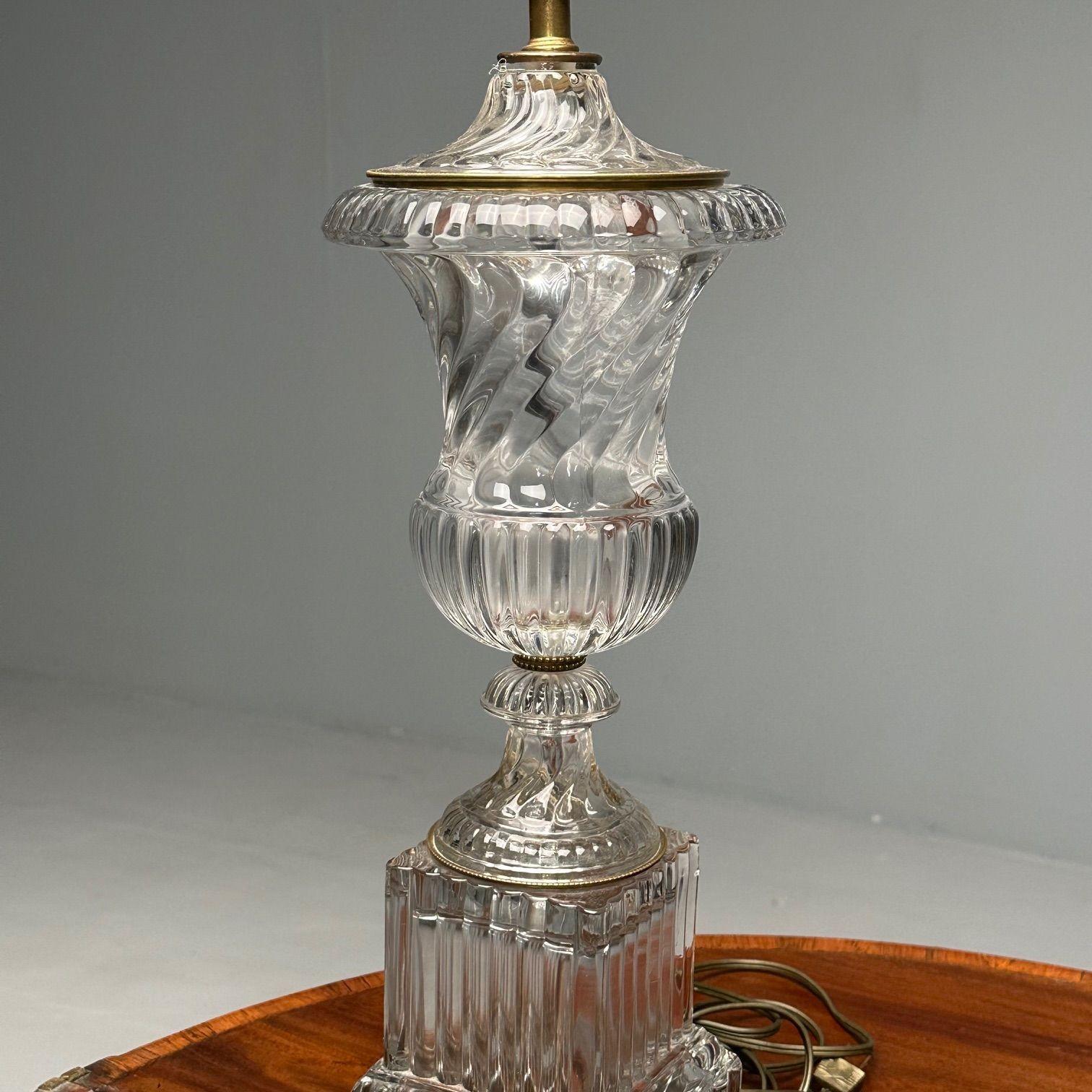 Lampes de table mi-siècle moderne, verre texturé, marbre, 1950 Bon état - En vente à Manhasset, NY
