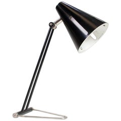 Mid-Century Modern Table Light Black and White by Busquet Hala Sun Series 1955