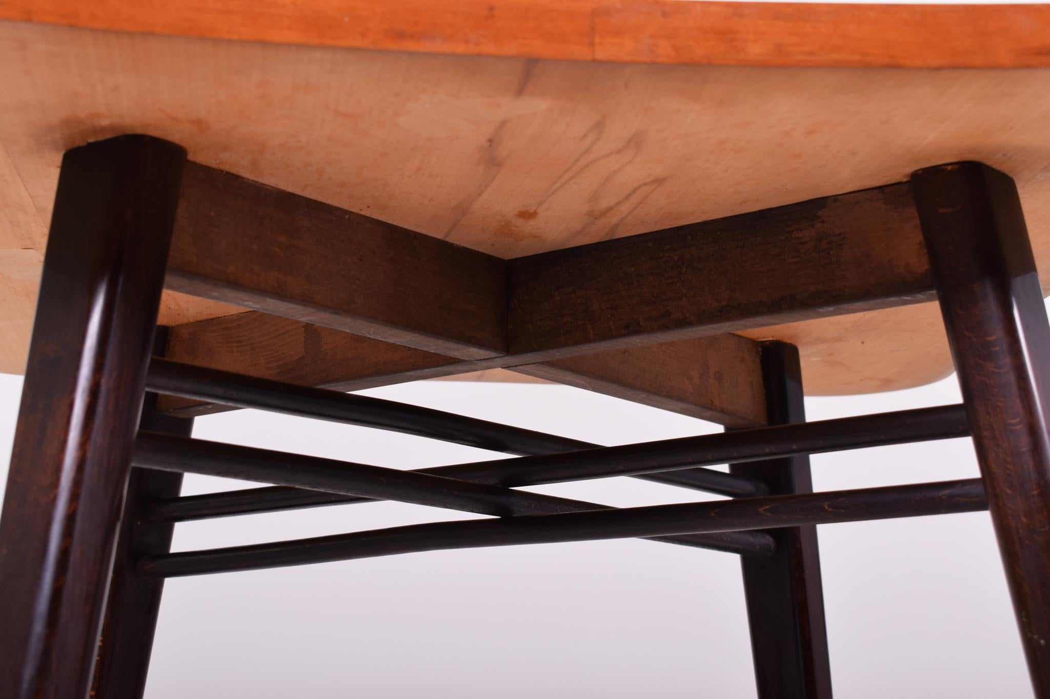 Mid-20th Century Mid-Century Modern Table Made in '40s Czechia, Non Restored Walnut For Sale